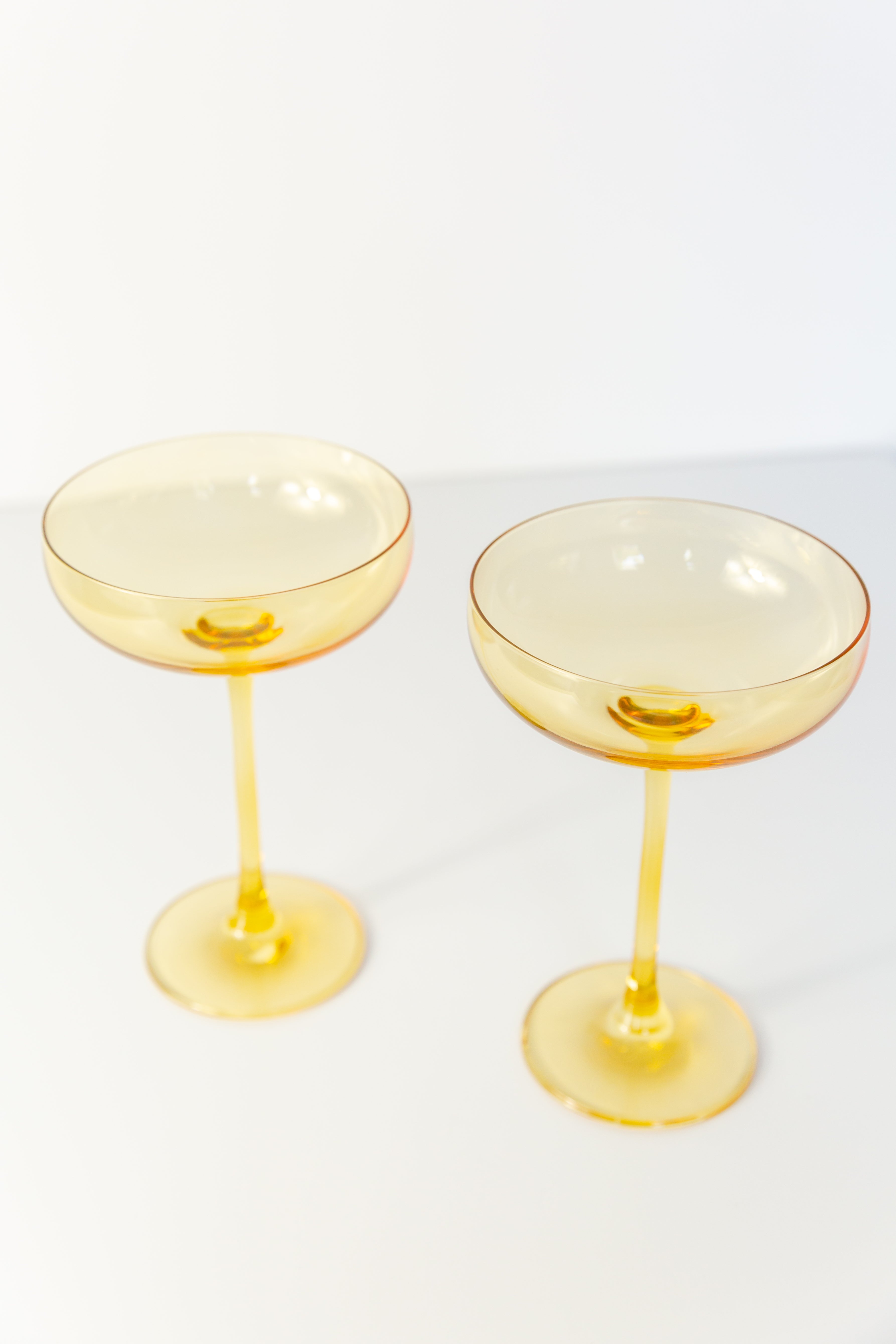 Estelle Colored Glass Estelle Colored Champagne Coupe Stemware - Set of 2 {Yellow} - view 2