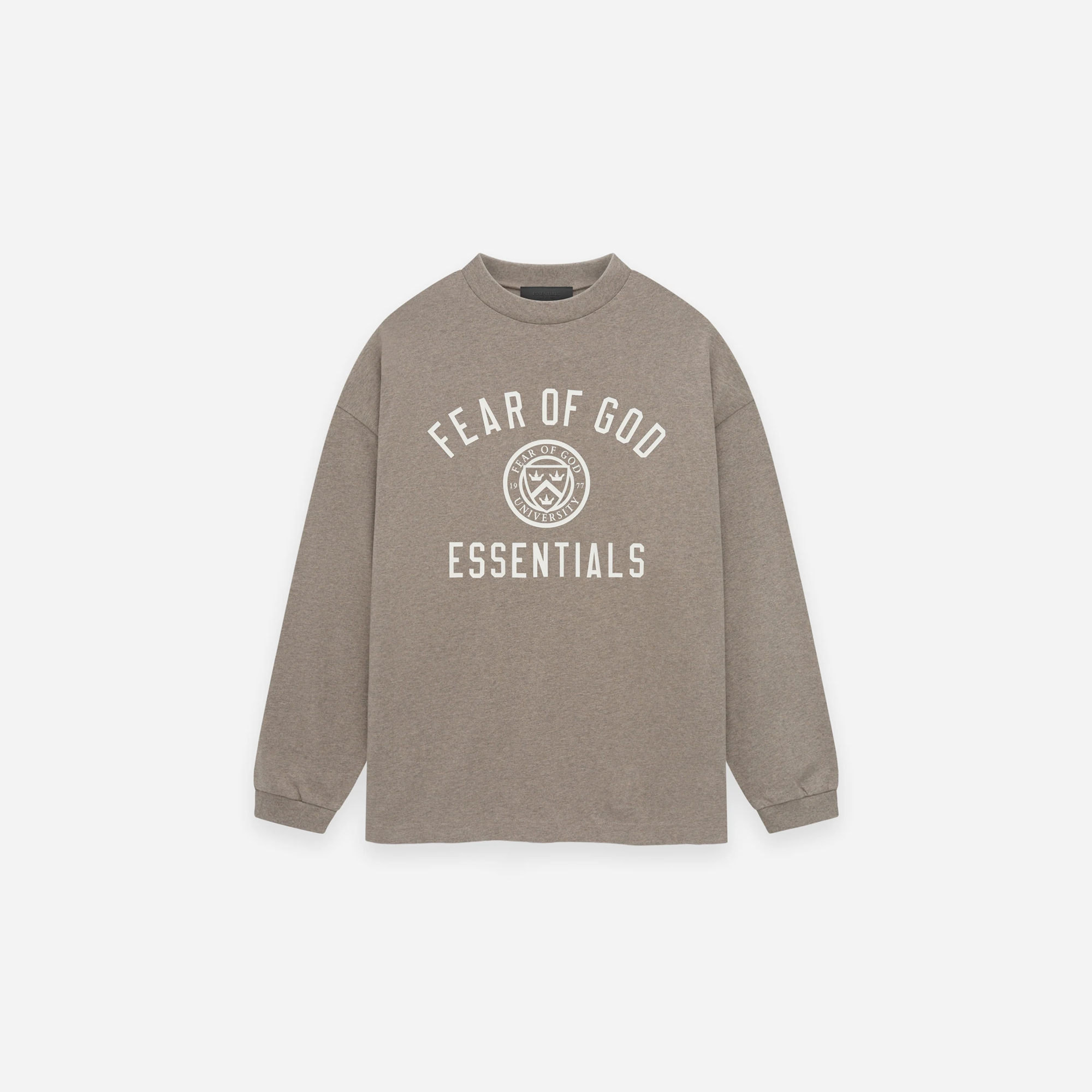 Fear Of God Essentials SS25 Jersey Long Sleeve Tee Heather Grey