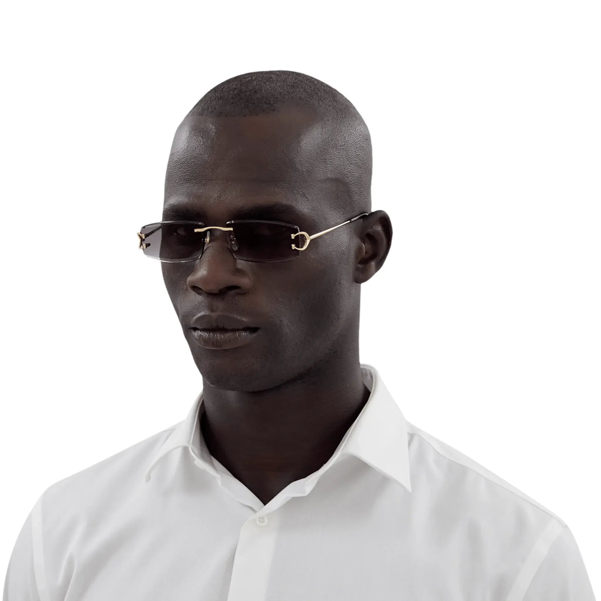 Cartier Eyewear CT0465S-001 Gold Grey Rimless Sunglasses - view 2