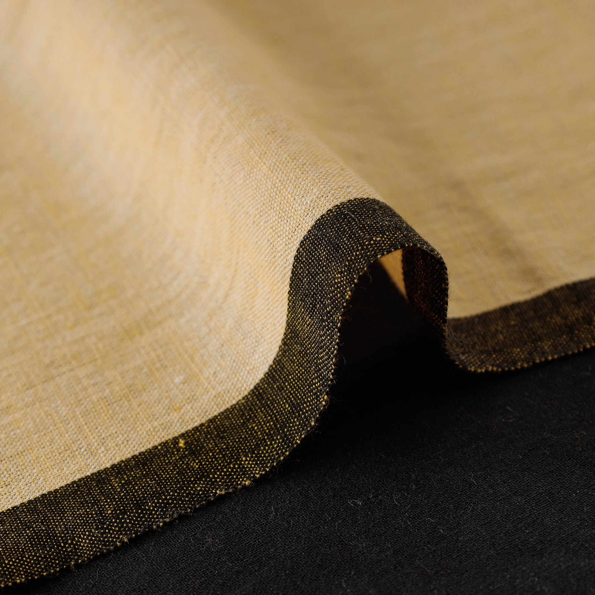 AMAN TRUST - BARAGAON WEAVES Beige - Baragaon Pre Washed Handloom Plain Cotton Fabric - view 2