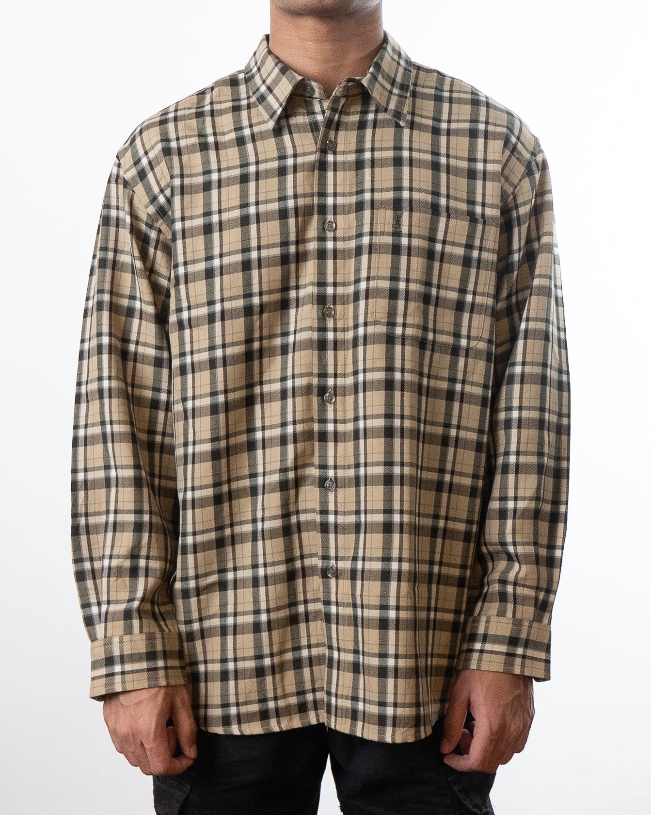 YSL Yves Saint Laurent Flannel Oversized Shirt
