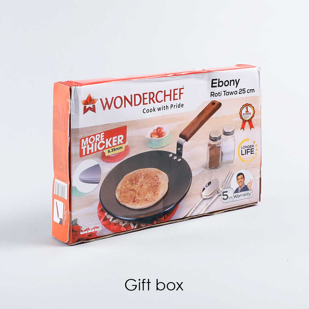 Wonderchef Ebony 25 cm Roti Tawa | Wooden Handle With Rivets - view 7
