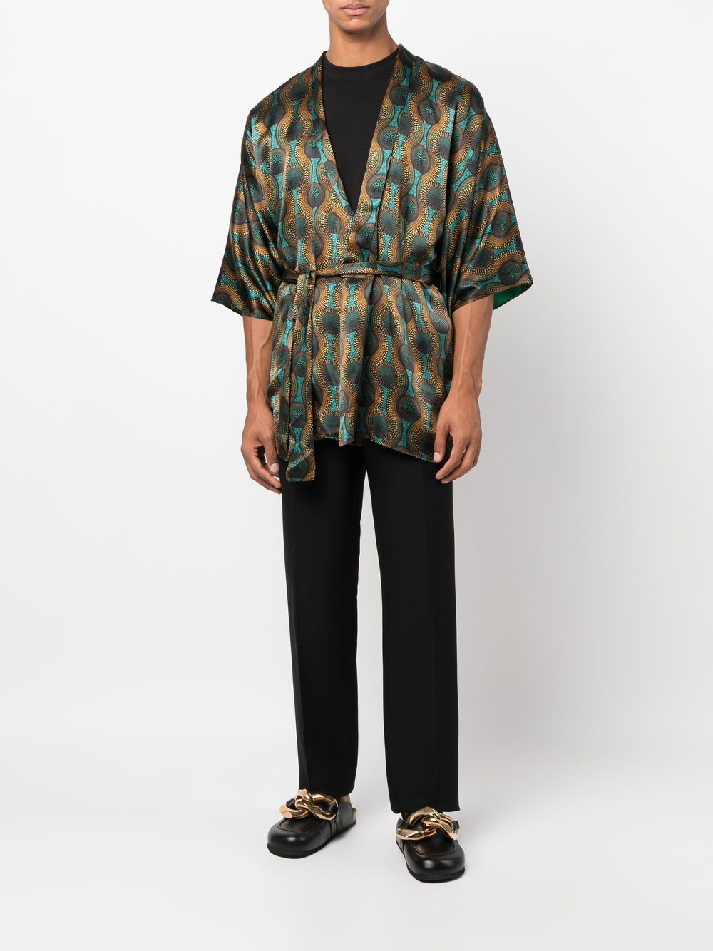 Ozwald Boateng Printed silk short kimono - view 2