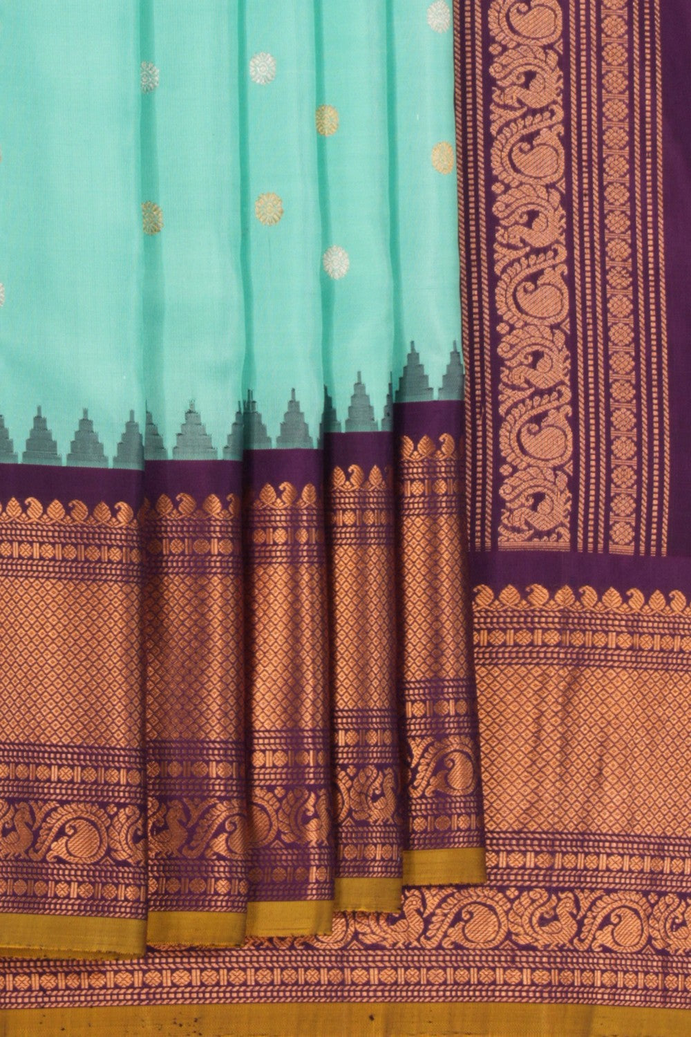 Kalanjali Gadwal Silk Sea Green Saree – Women's