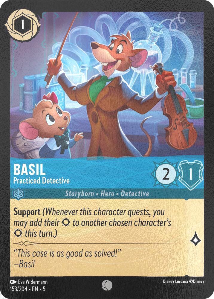 204 shimmering skies – Lorcana Basil - Practiced Detective - 153/204 [Shimmering Skies] [Cold Foil]