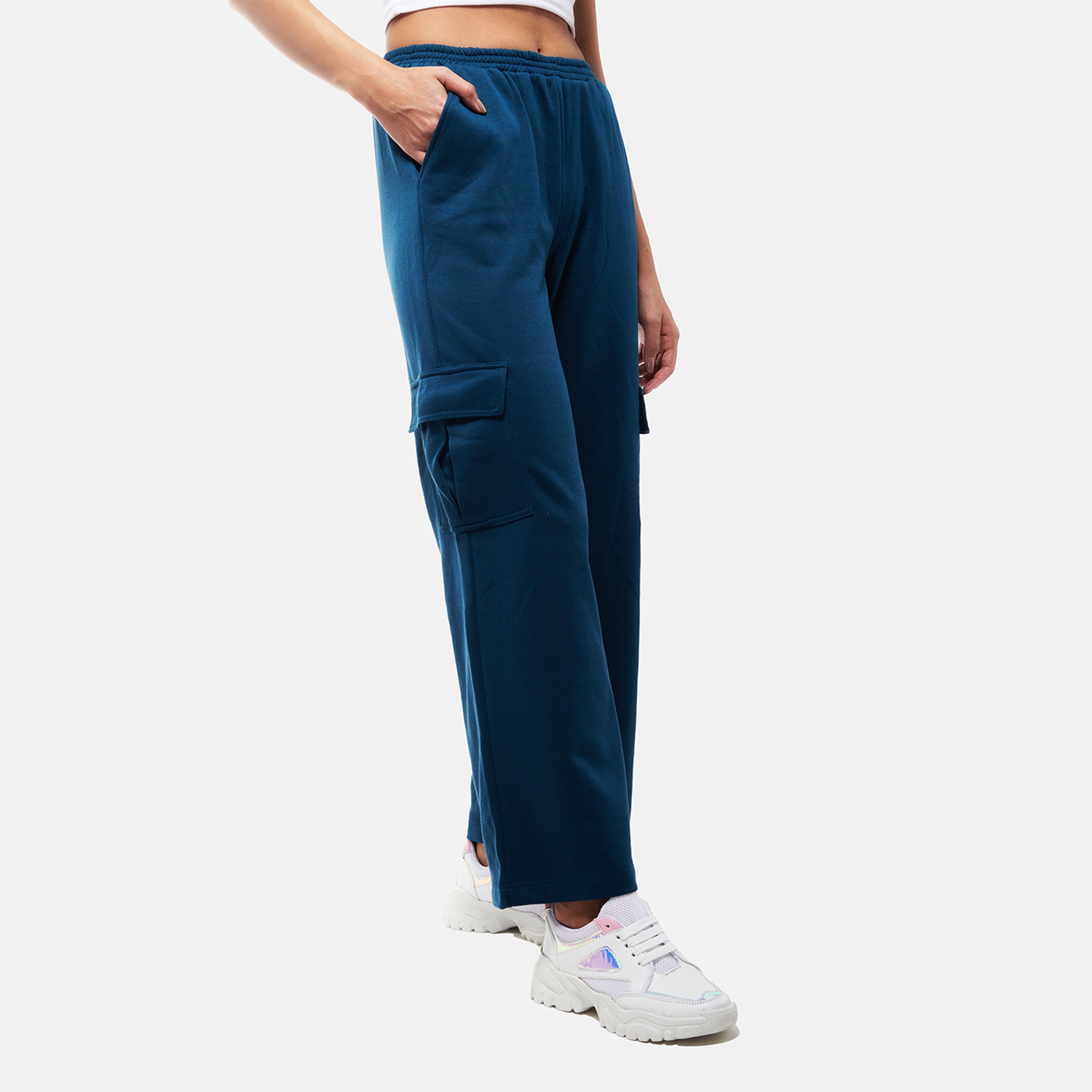 Normcore Blue Pull-Up Cargo Pants - view 4