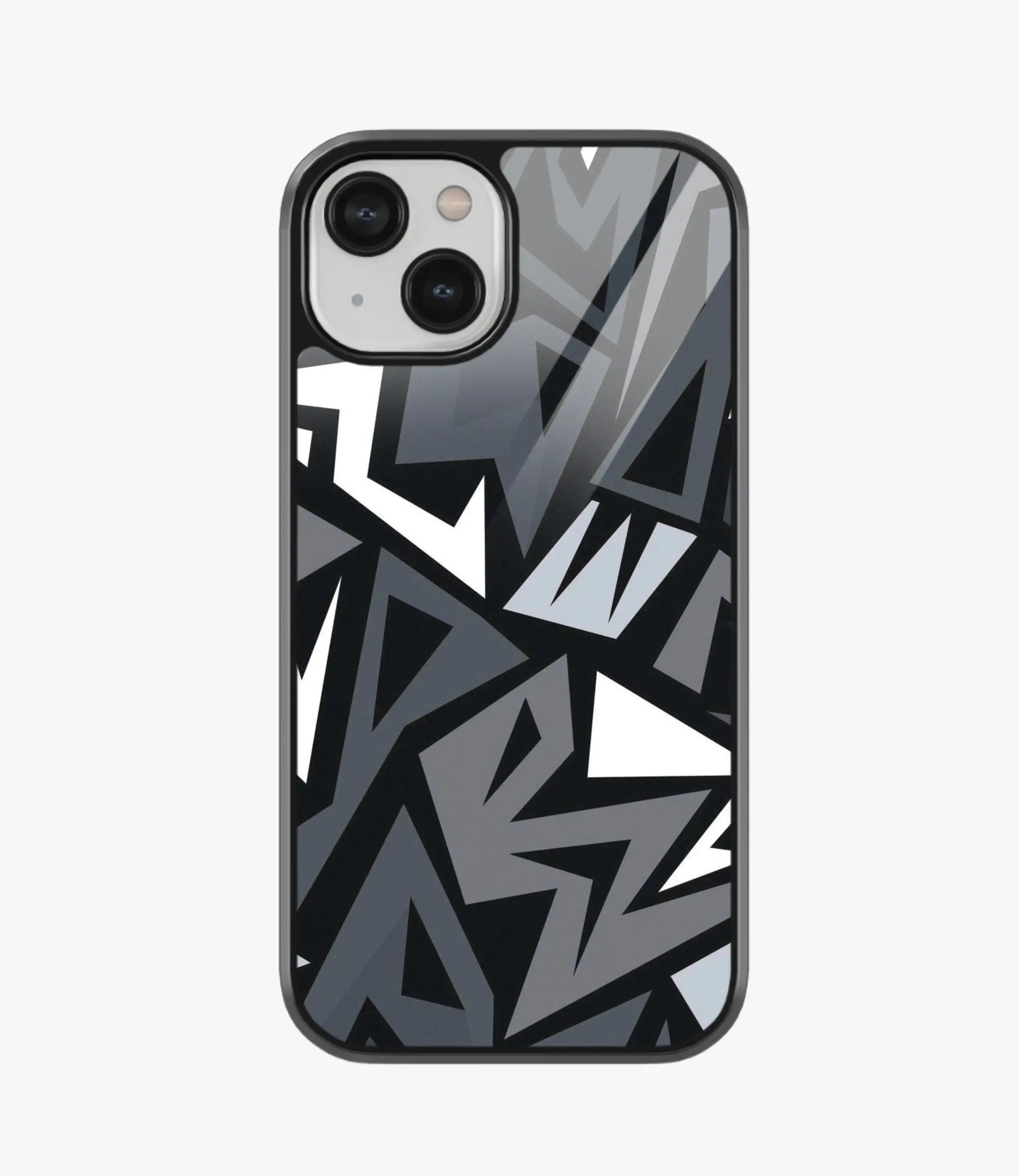 The Case Company Abstract Black/Grey Geometric Pattern Glass Case