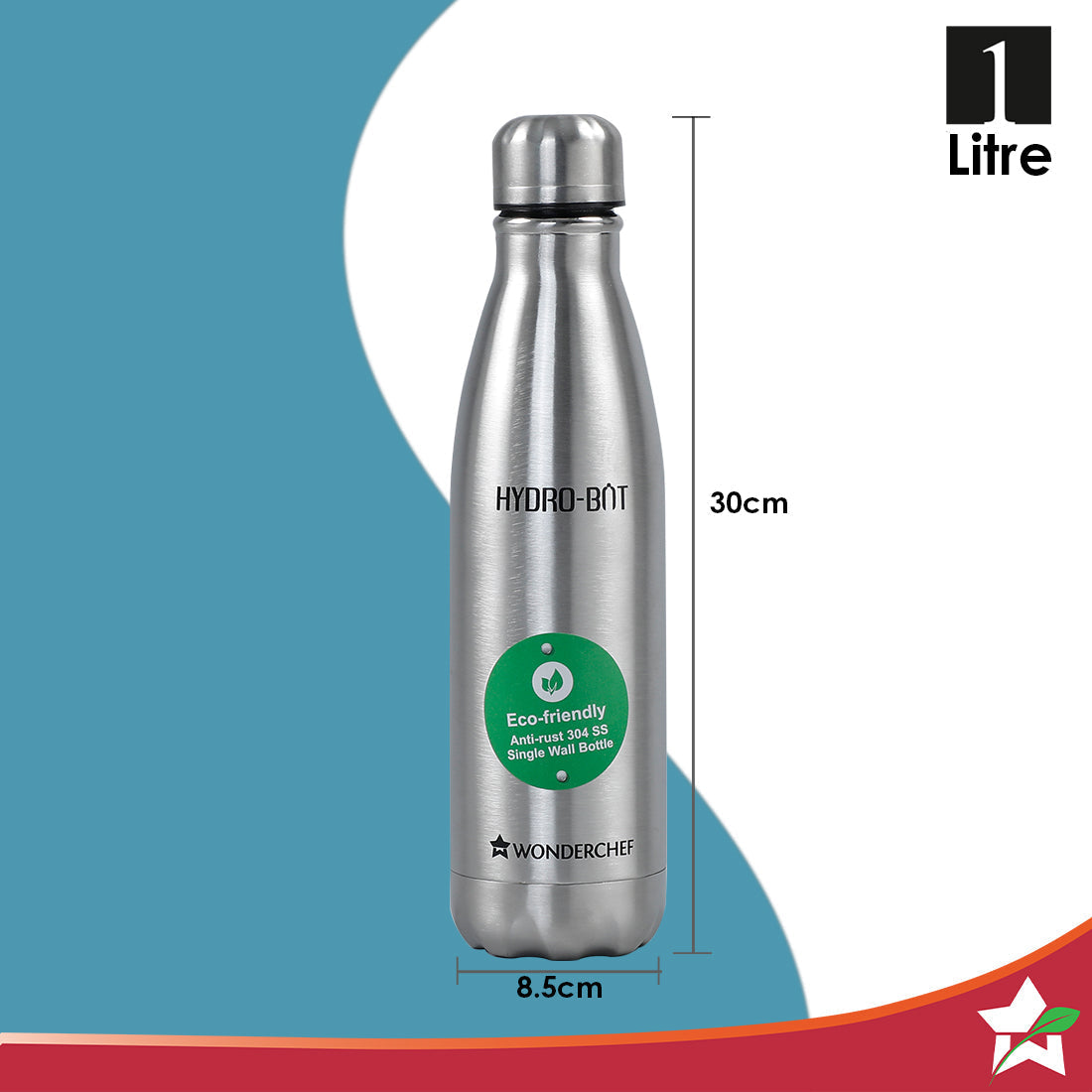 Wonderchef Renewed Stainless Steel Hydro Bot 1000 ml/ 1 litre - view 4