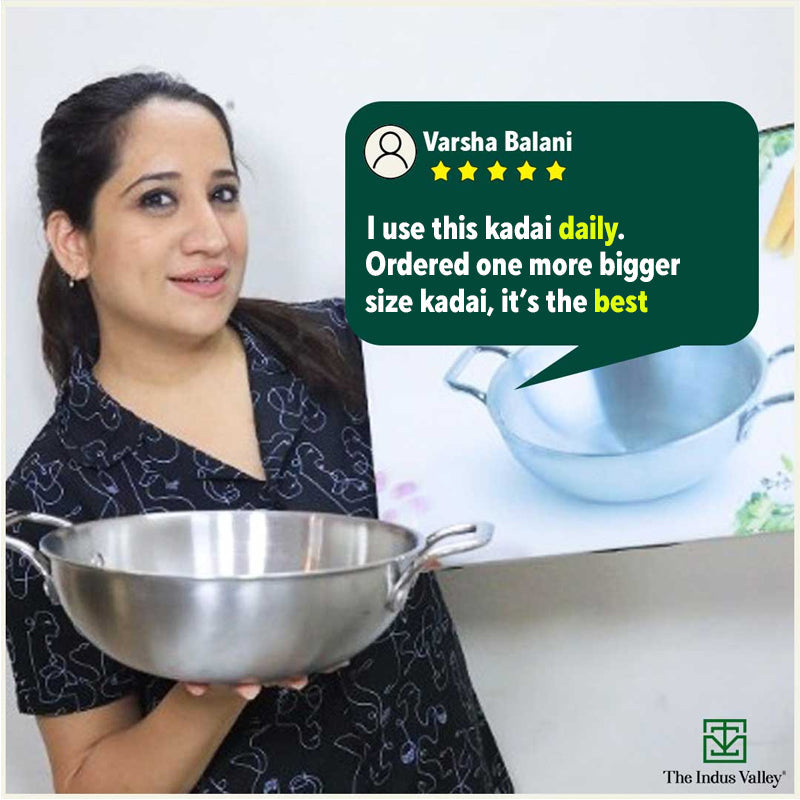 The Indus Valley TurboCuk Tri-ply Stainless Steel Kadai, Premium 3 Layer Body, Induction, Non-stick, 1.7/2.7/4L - view 13