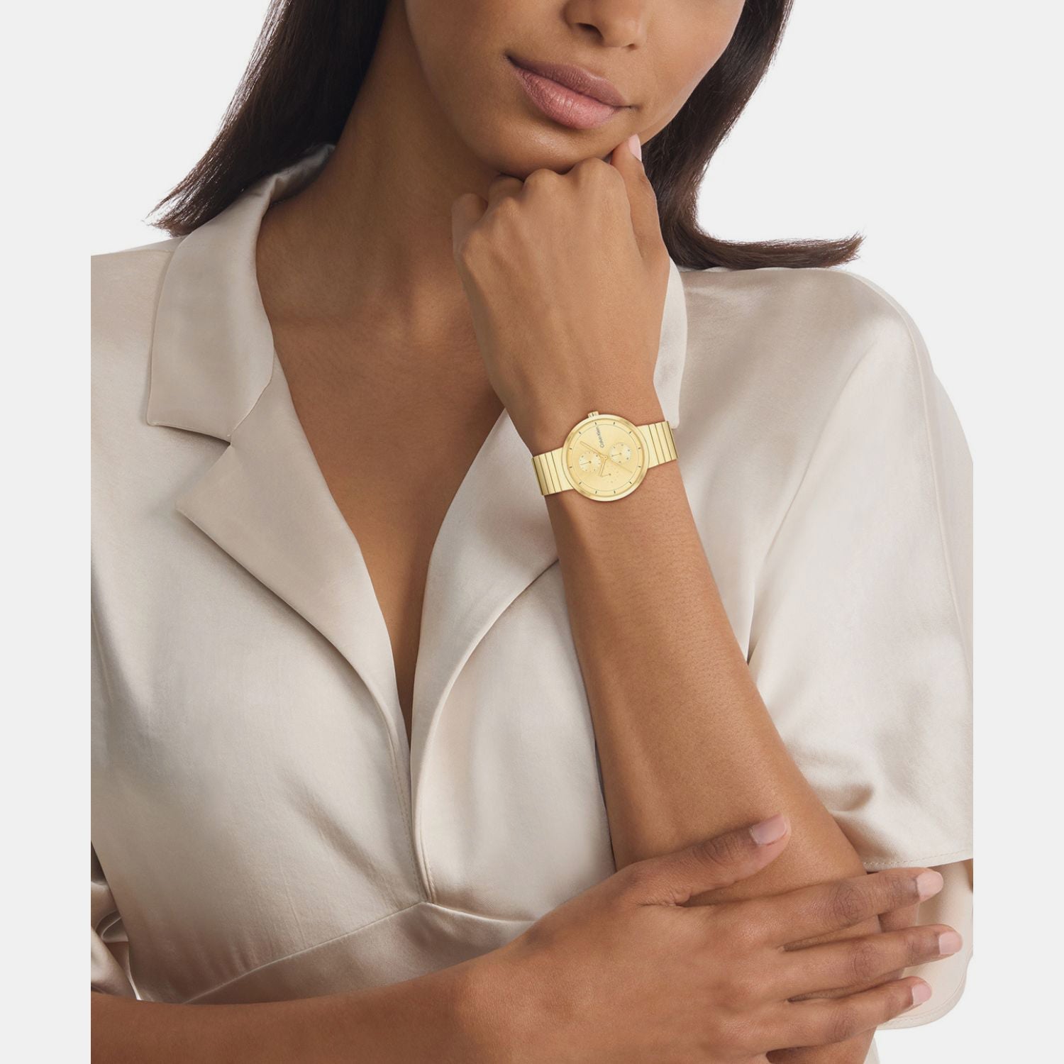 Calvin Klein Create Women Quartz Gold Dial Multi-Function Stainless Steel Watch 25100030 - view 4