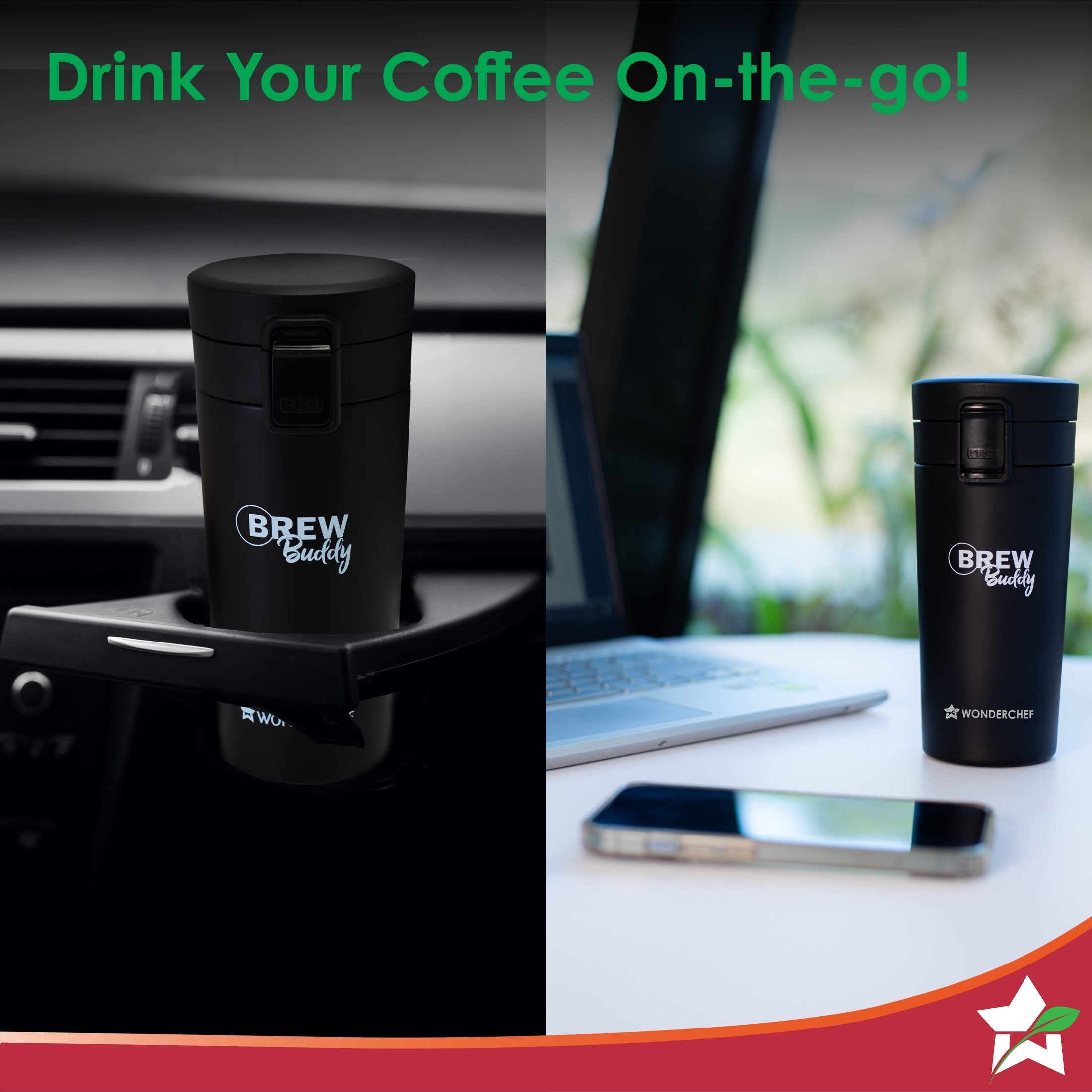 Wonderchef Brew Buddy Portable Coffee Mug | 380 ml | Copper Coated - view 5