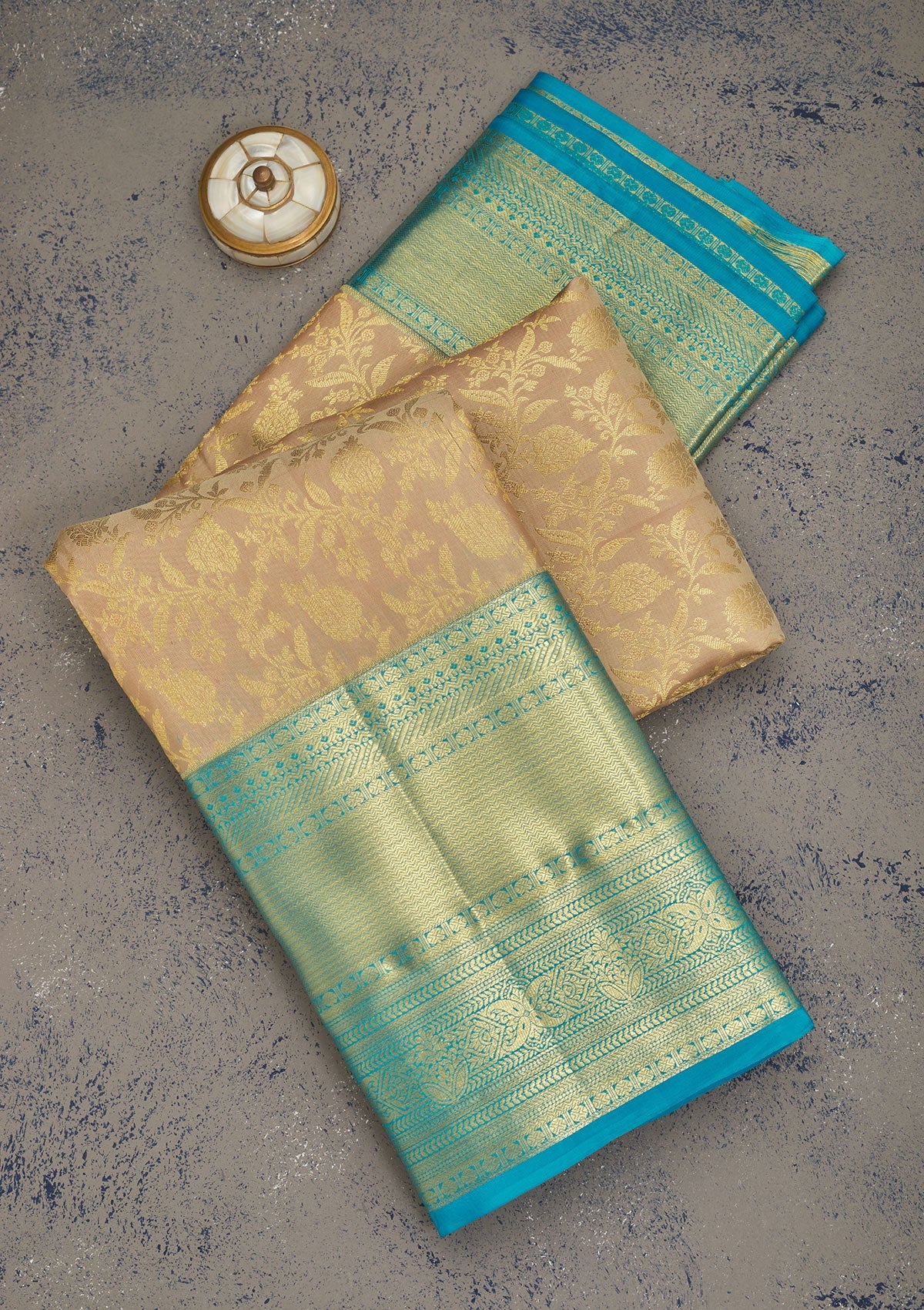 Koskii Cream Zariwork Pure Silk Saree – Women's