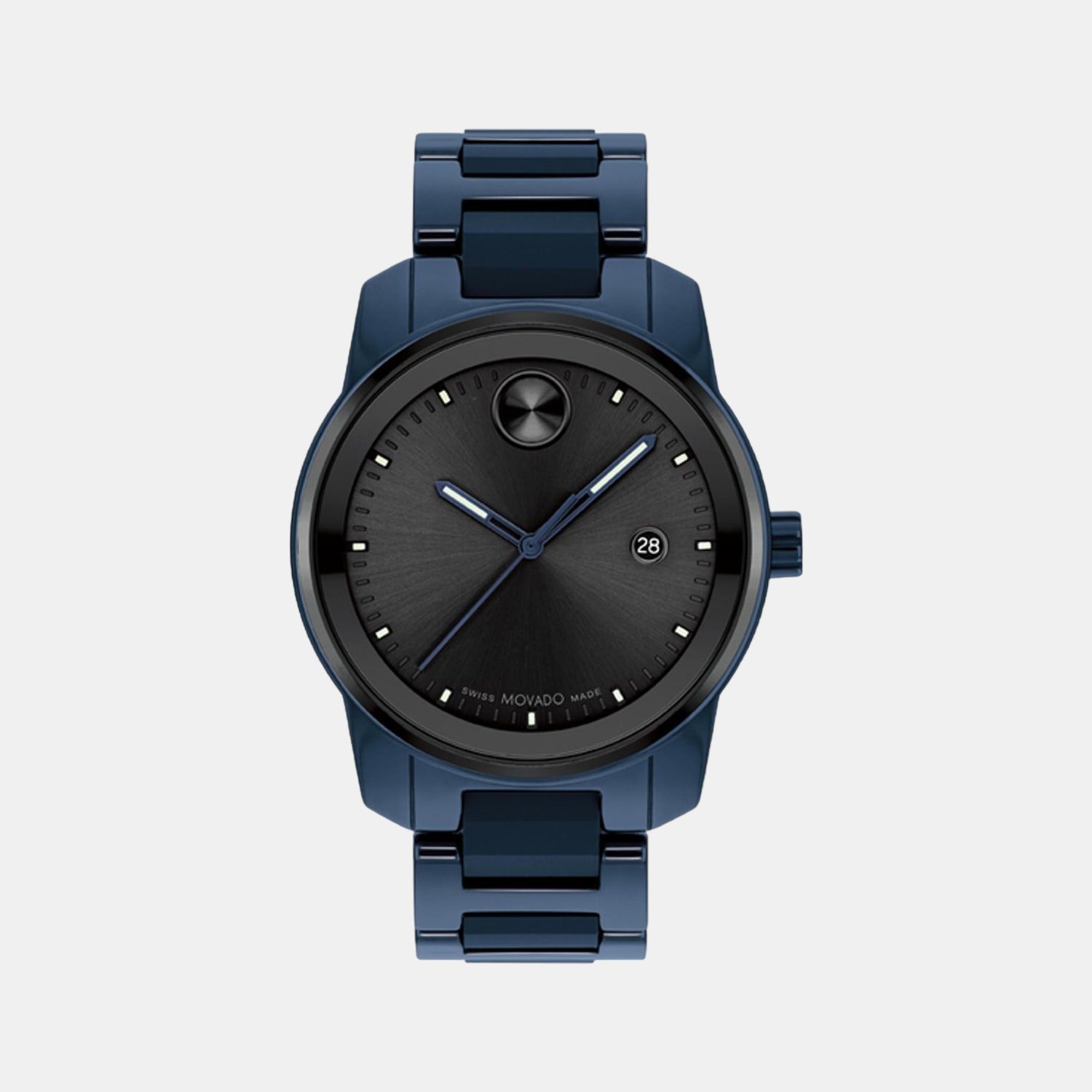 Movado Bold Verso Men Quartz Black Dial Analog Stainless Steel Watch 3600864
