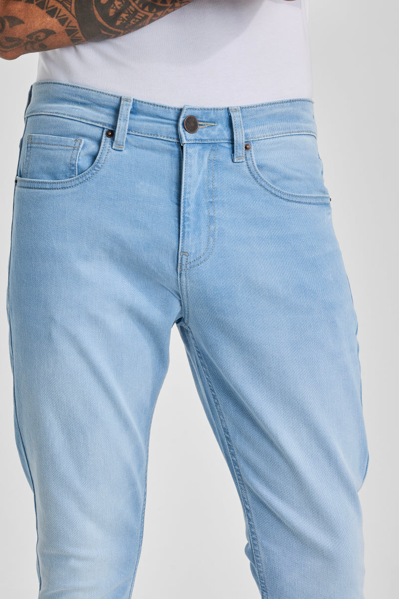 SNITCH Light Blue Tapered Fit Jeans - view 4