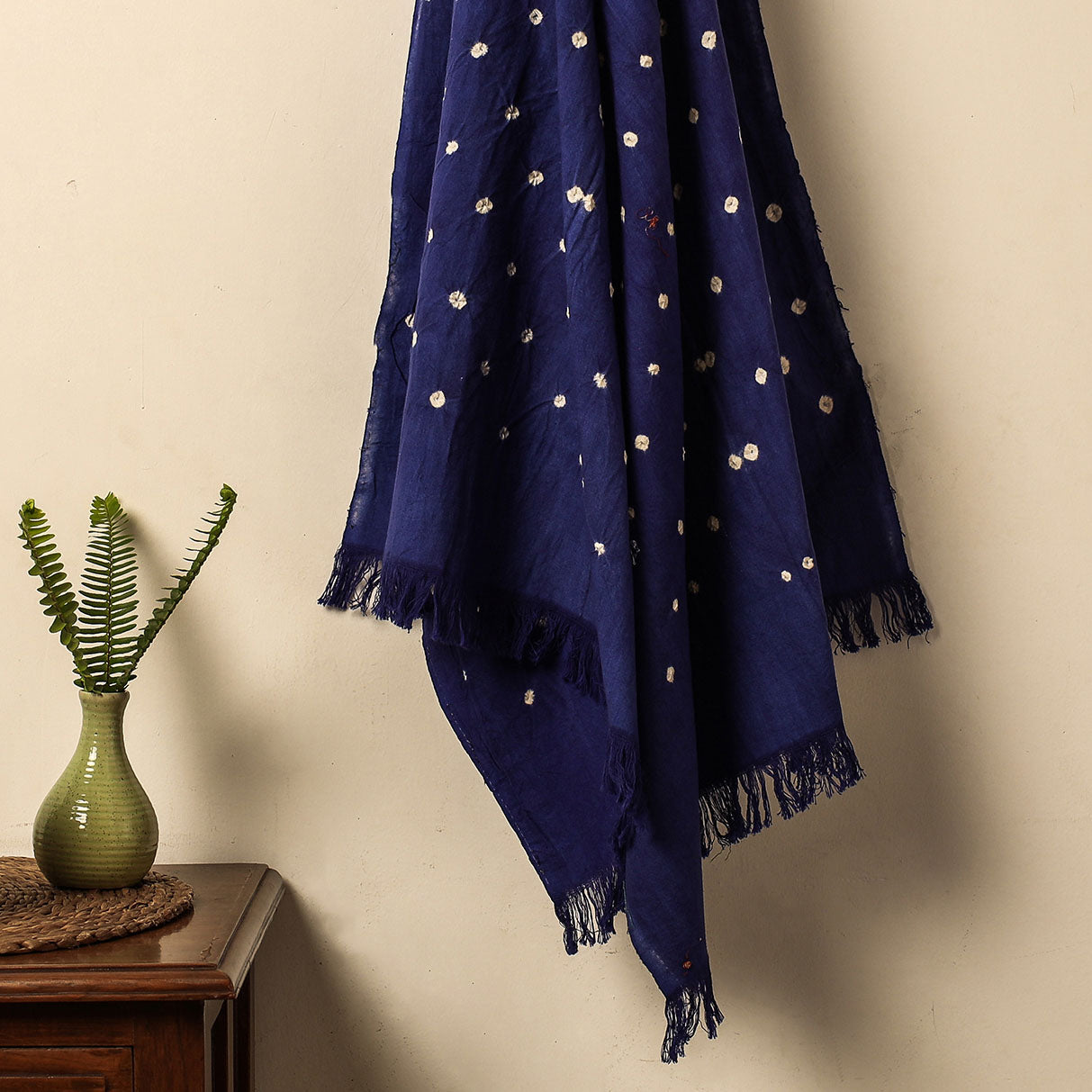 KACHCHH JI CHHAAP Blue - Bandhani Tie-Dye Handloom Cotton Towel - view 2