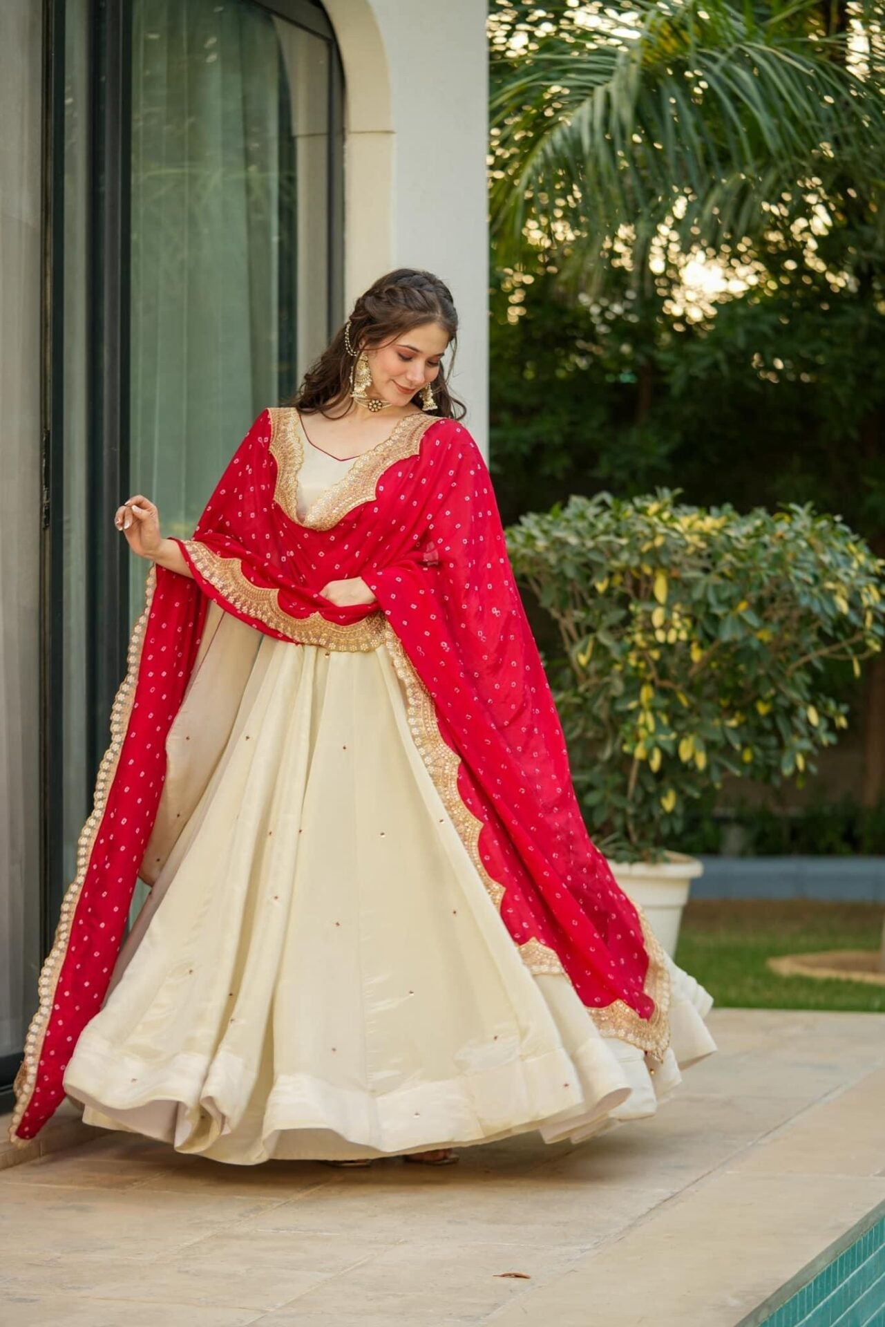 Idaho-o Sagnika pure cosmos lehenga choli set
