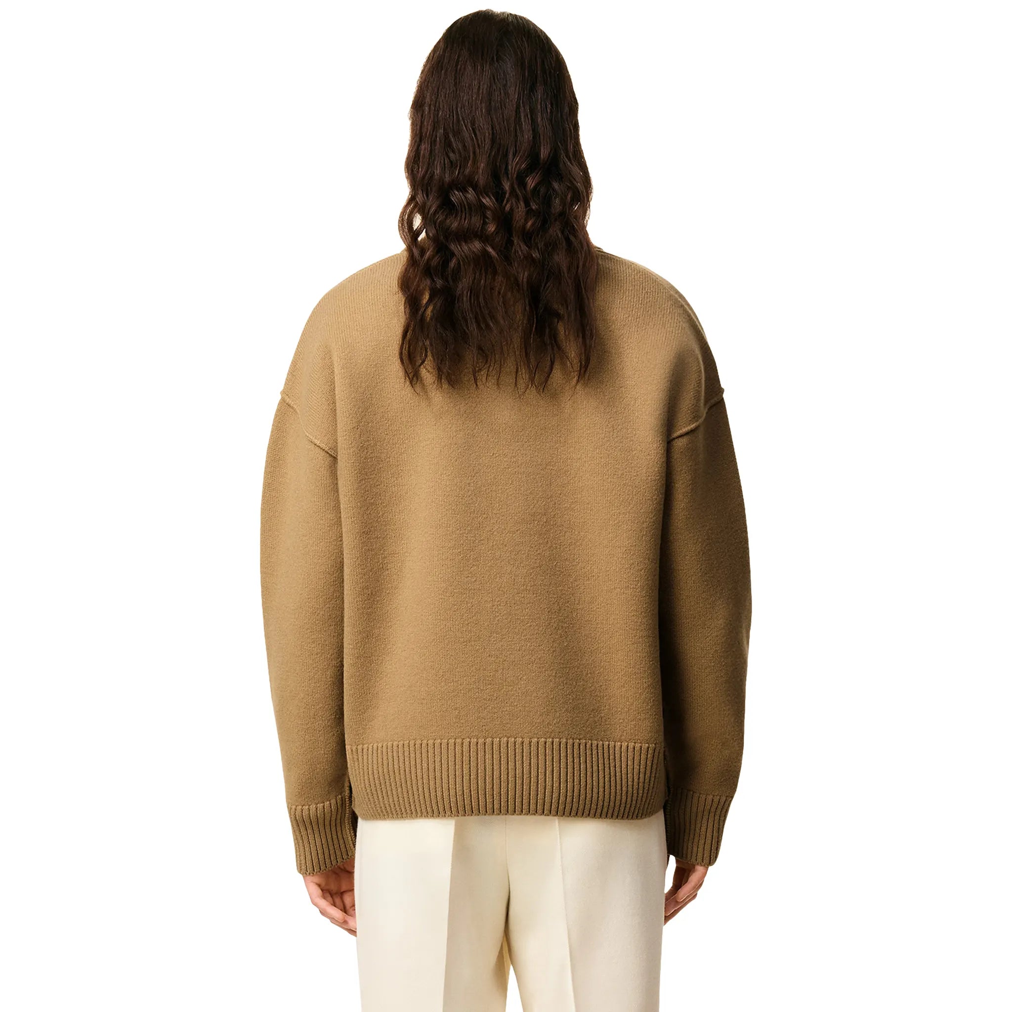Ami Paris Ami De Coeur Knitted Tan Polo Sweatshirt - view 2