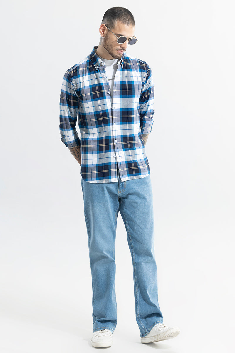 SNITCH Boldsquare Blue Checks Shirt - view 3