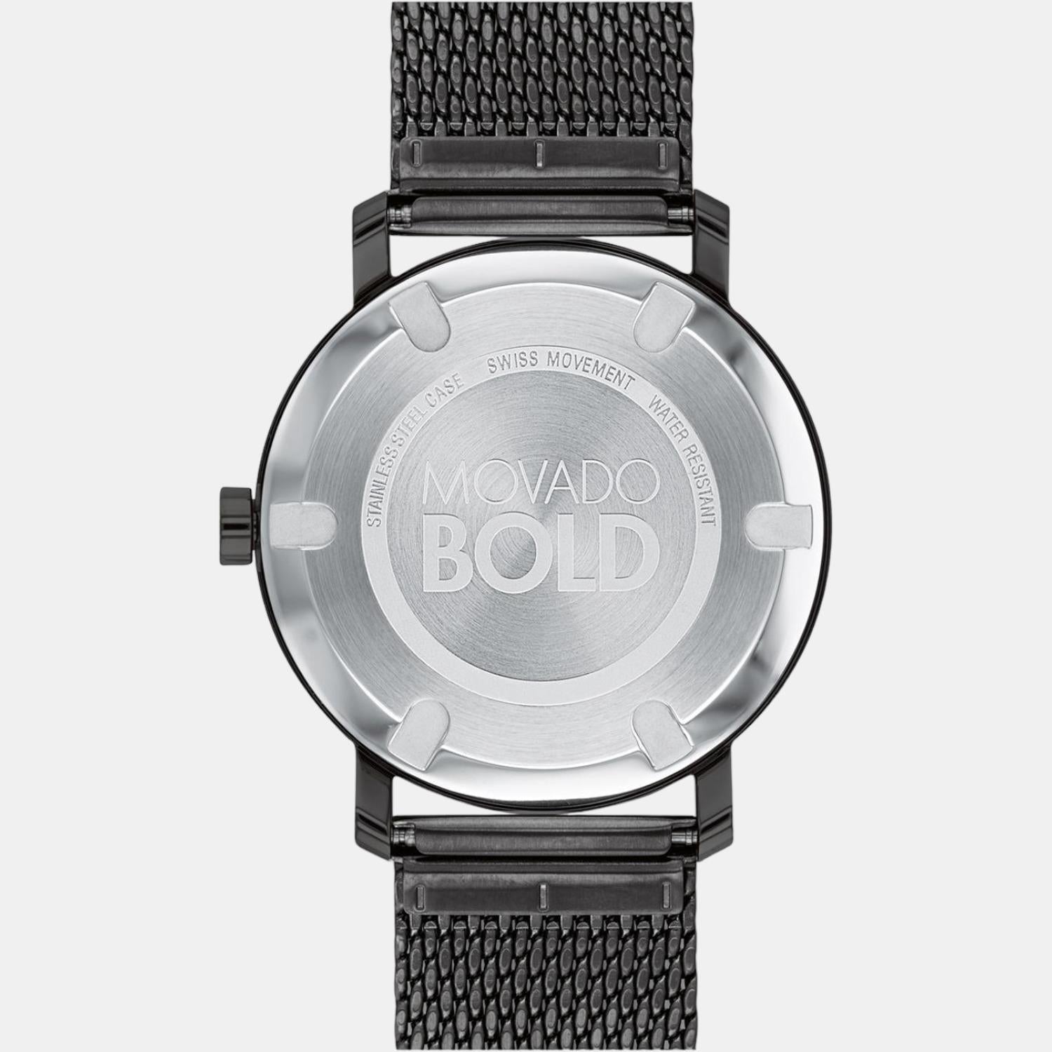 Movado Bold Men Quartz Black Dial Analog Stainless Steel Watch 3600562 - view 2