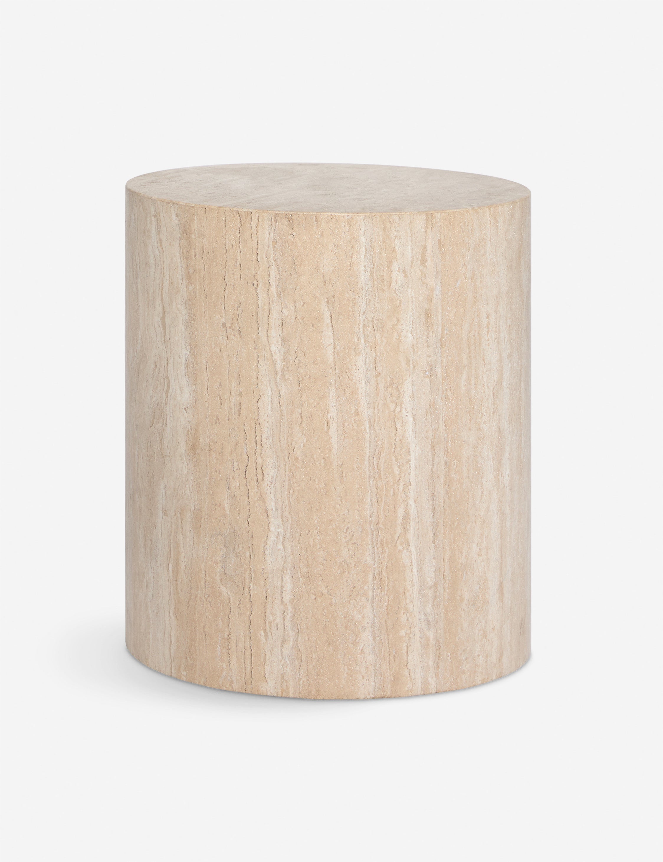 Lulu and Georgia Mars Travertine Round Side Table - view 2