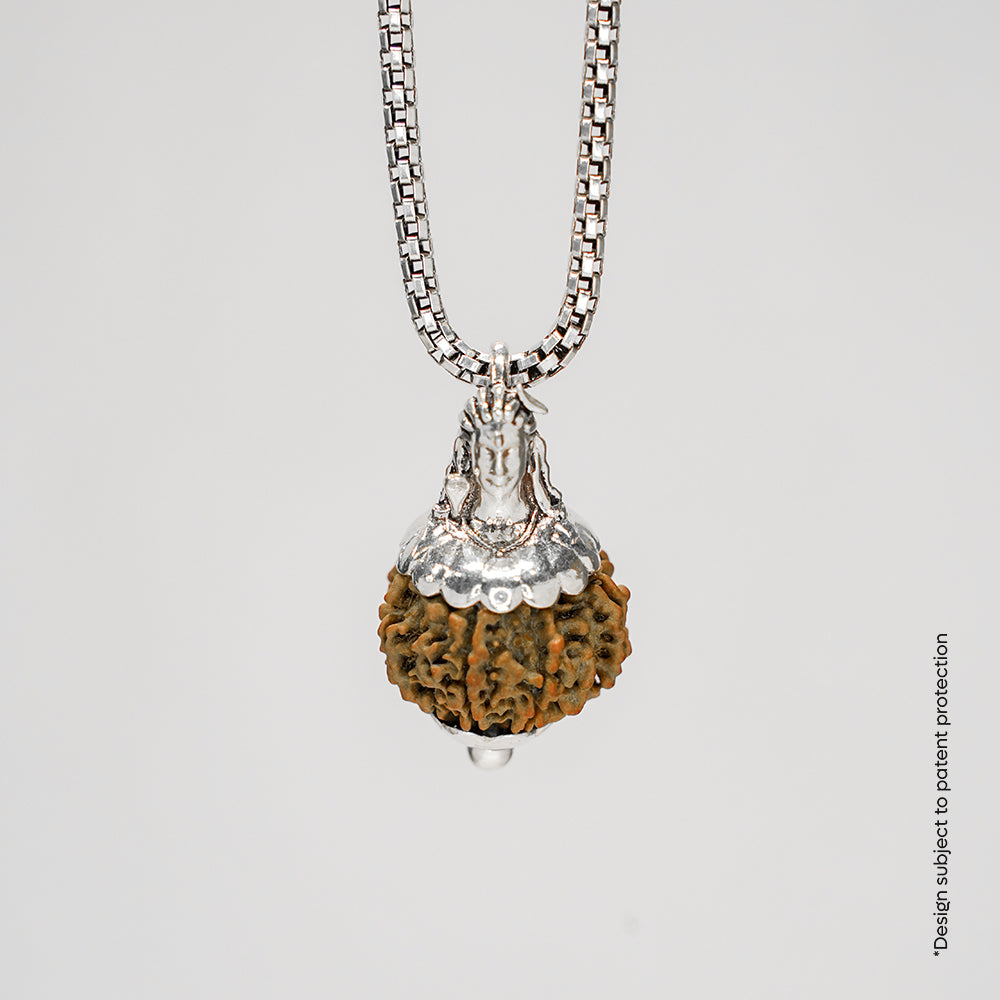 Prinjal Jewellers Adiyogi Pendant (9 Mukhi Nepali Rudraksha) With Chain - view 7