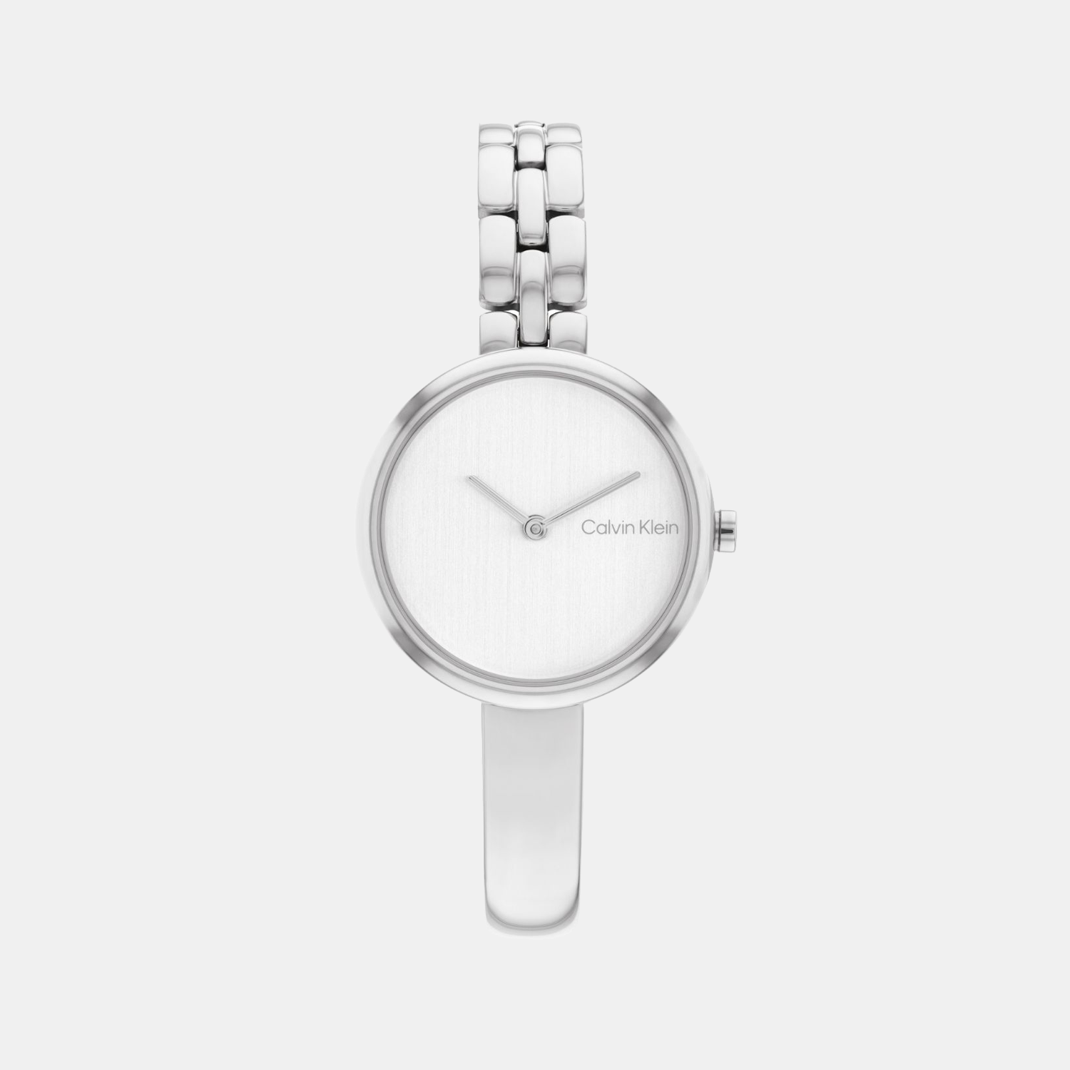 Calvin Klein Bangled Women Quartz Silver Dial Analog Stainless Steel Watch 25200278