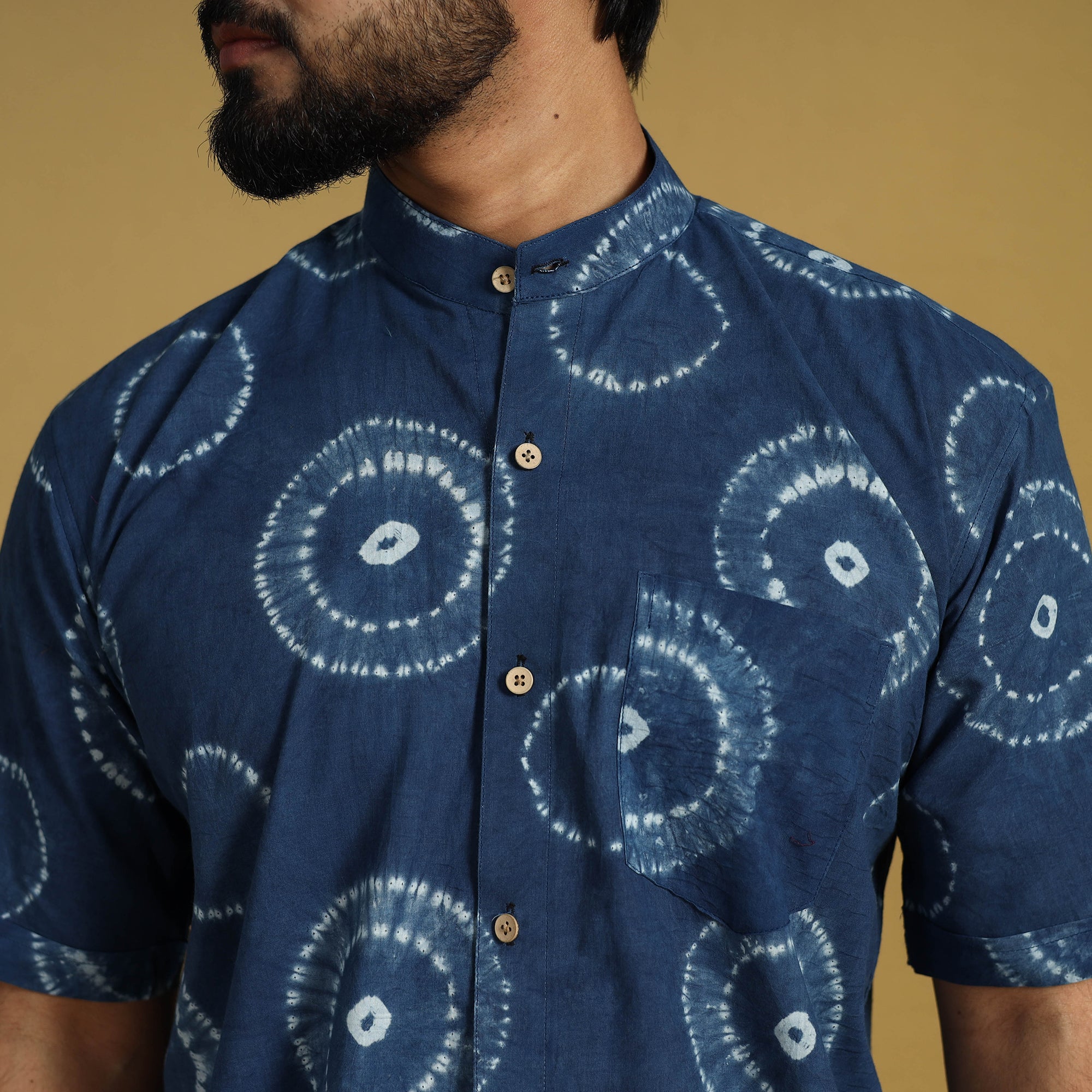 ITOKRI CASUALS Blue - Half Sleeve Tie & Dye Cotton Men Shibori Shirt 11 - view 3