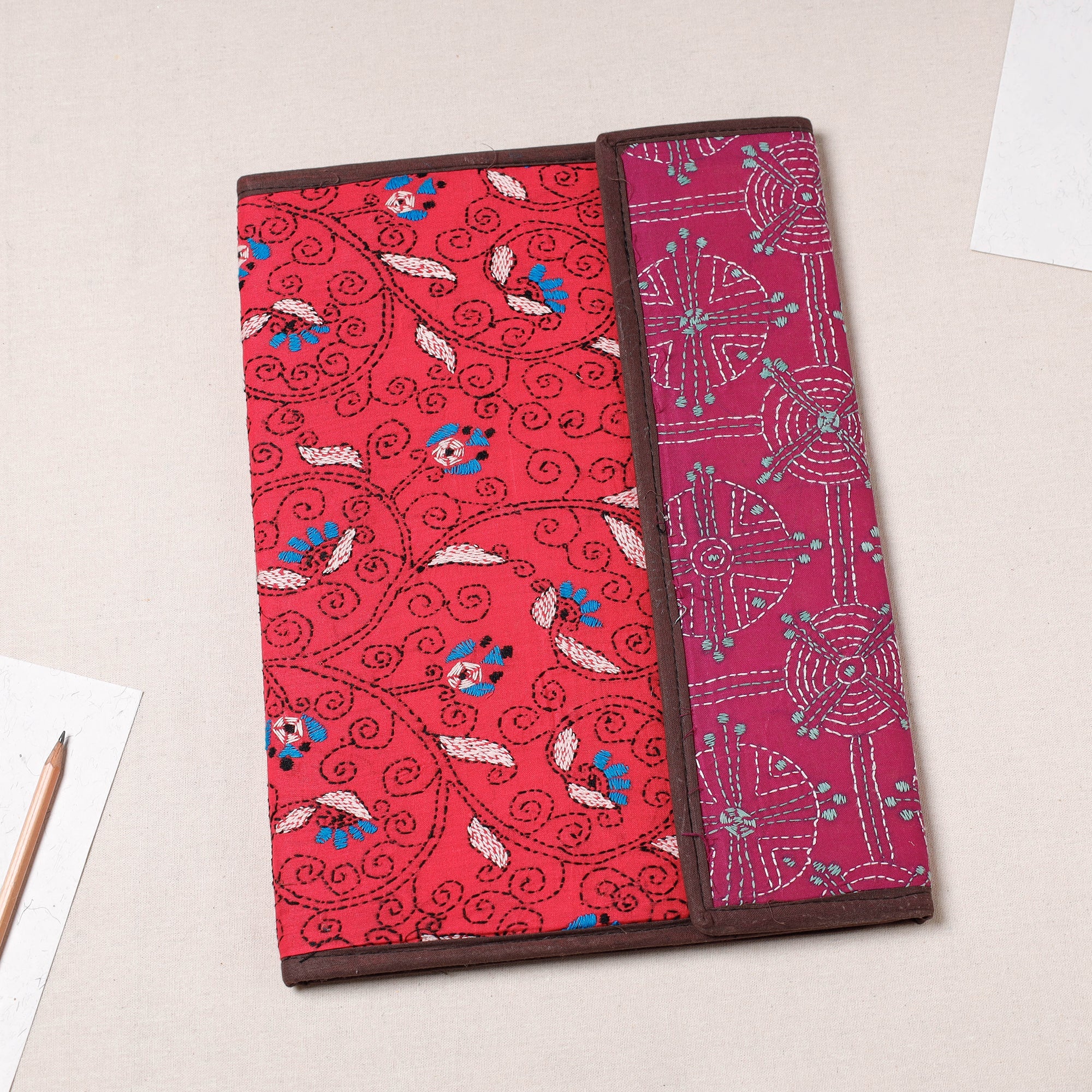 ASALKAAR Bengal Kantha Work Handcrafted File Folder