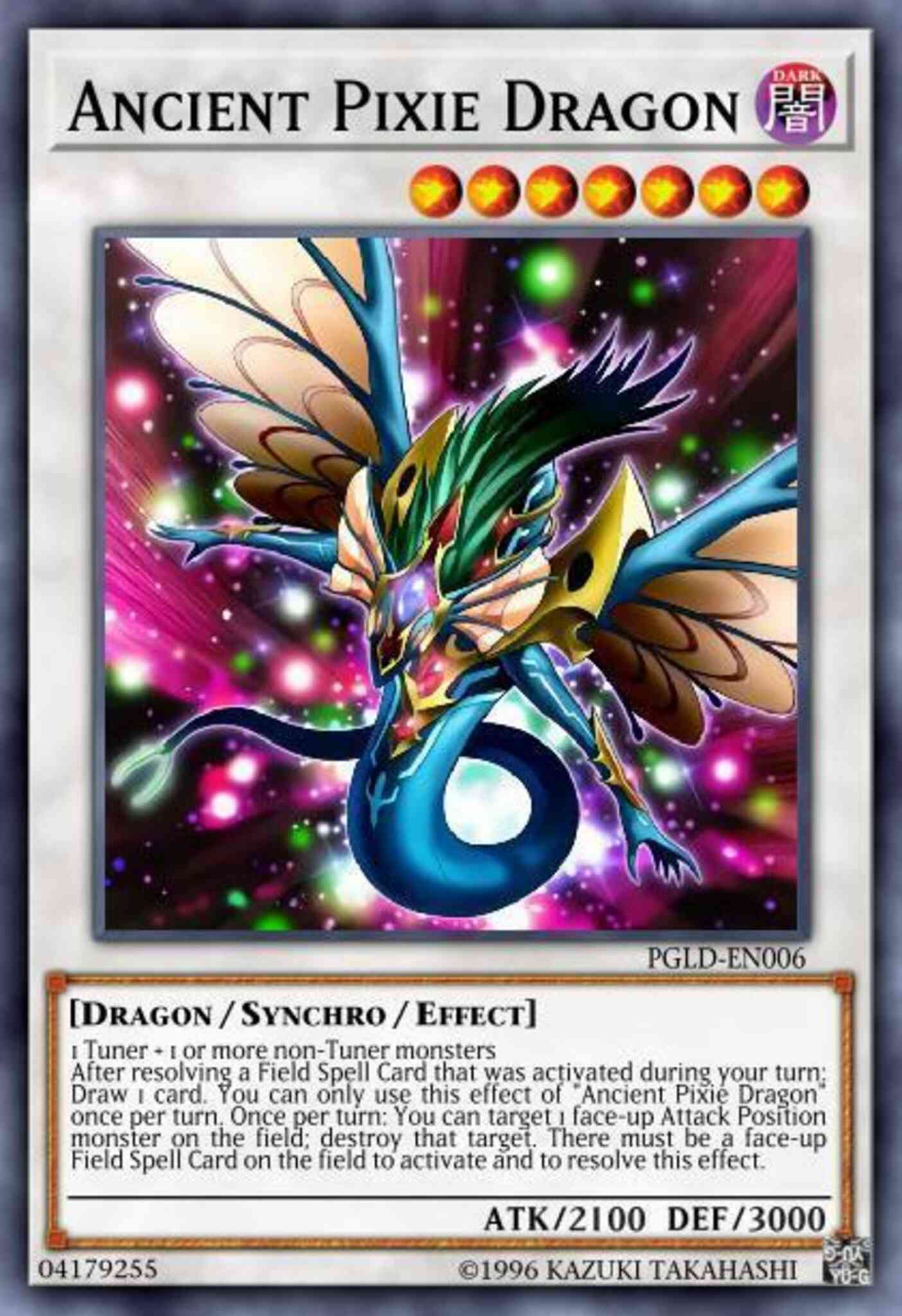 Yu-Gi-Oh! Ancient Pixie Dragon - PGLD-EN006 - Gold Secret Rare - Unlimited