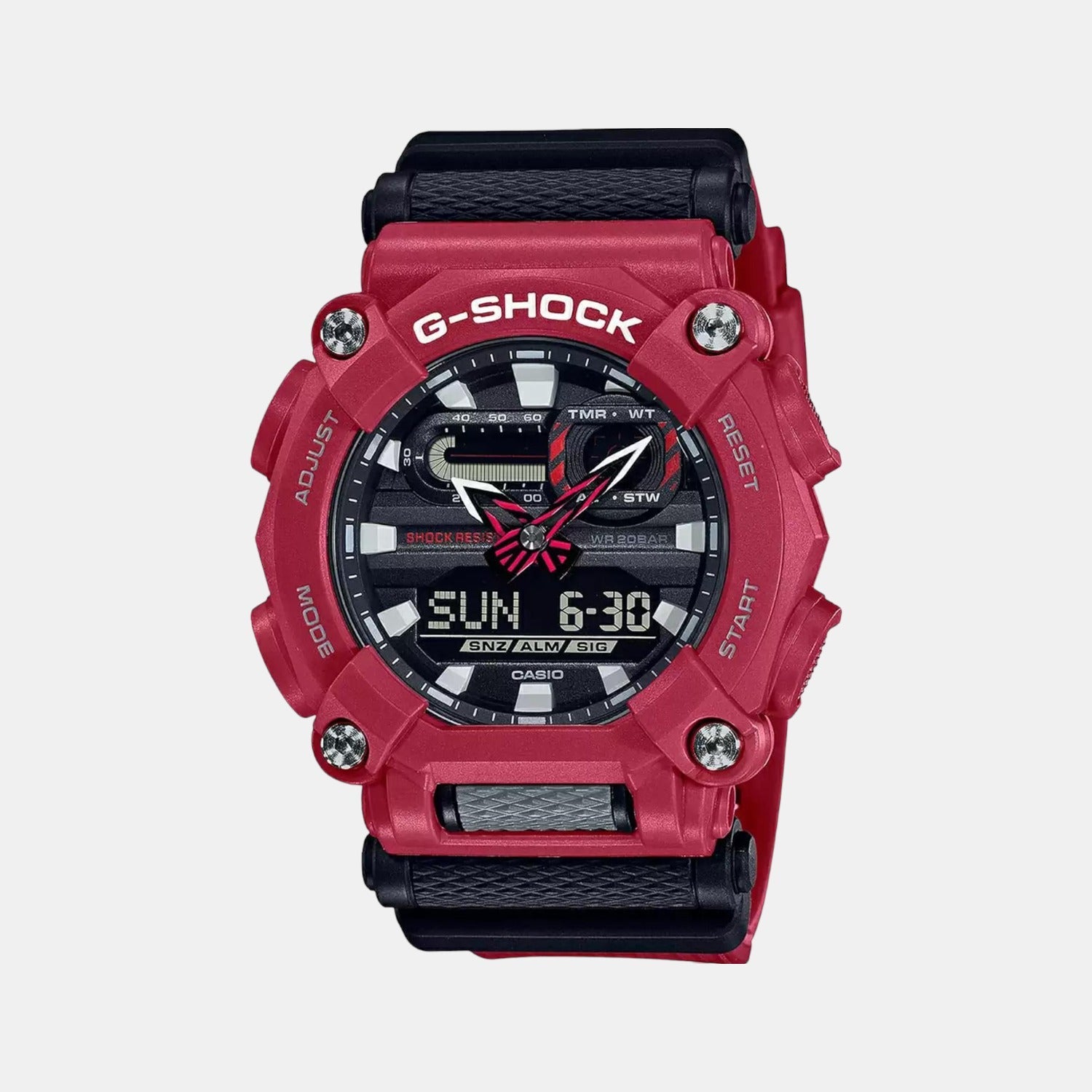 Casio G-Shock Men Quartz Red Dial Analog-Digital Resin Watch G1059