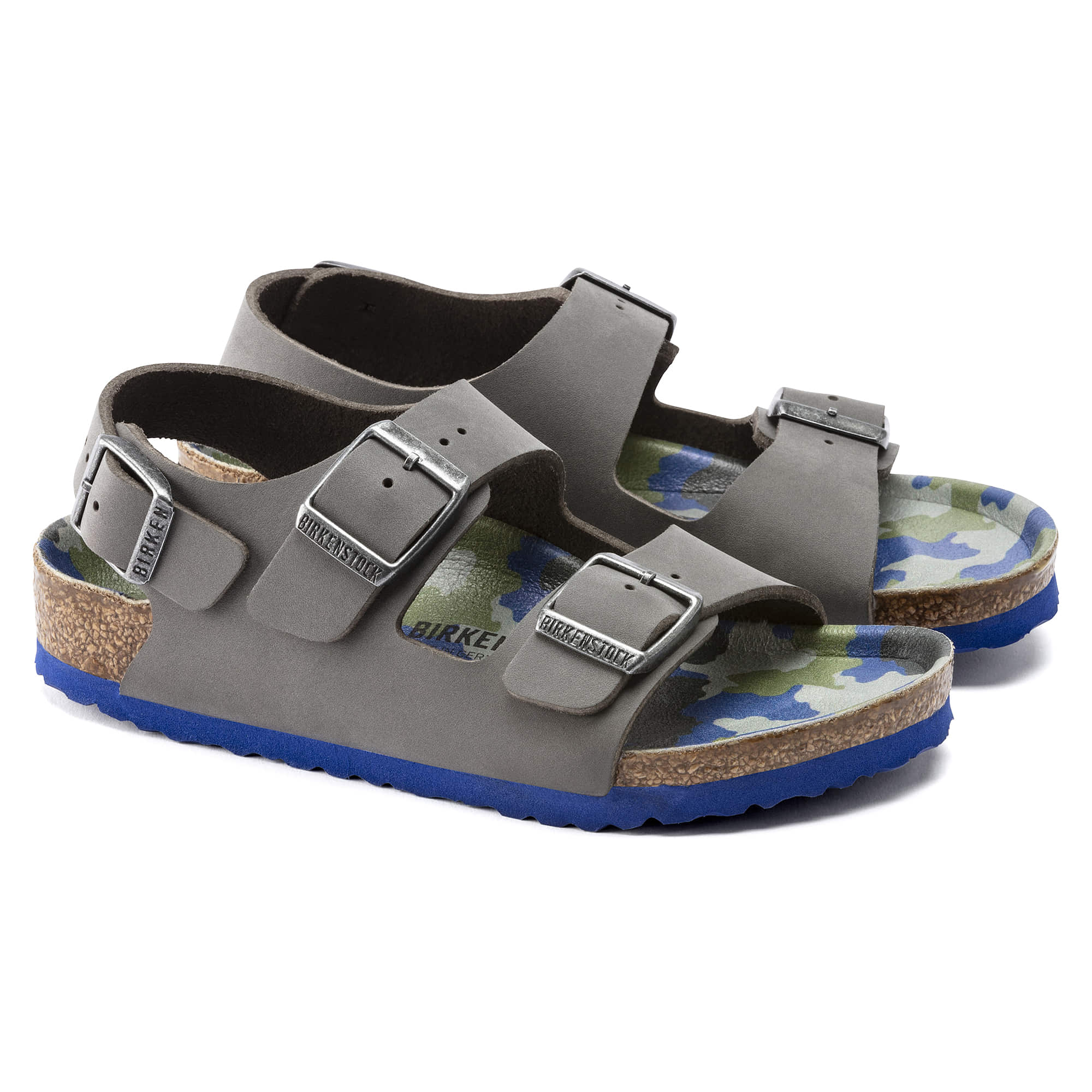 Birkenstock Milano Kids Birko-Flor – Gray Gray/Desert Soil Gray/Camo - view 3