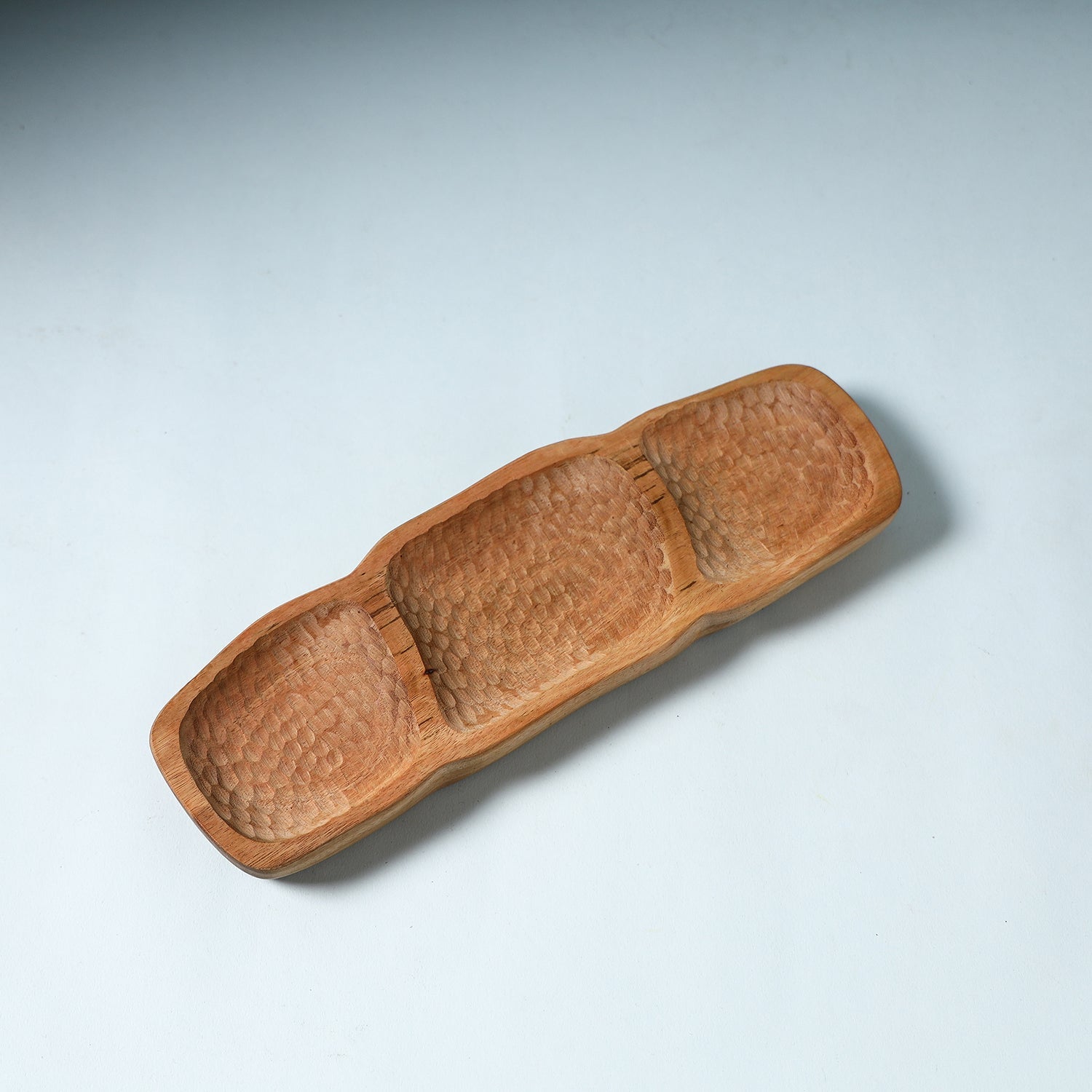 SASHA Brown - Hand Carved Natural Neem Wooden Serving Tray (11 x 3.5 ) - view 2