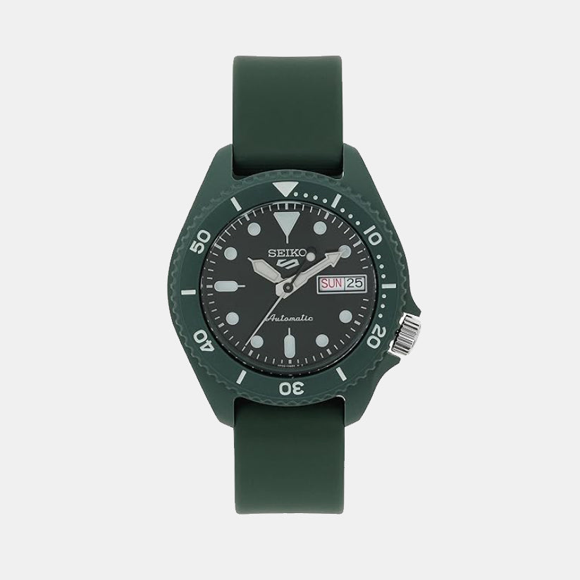 Seiko 5 Sports Men Automatic Green Dial Analog Silicone Watch SRPG83K1 - view 2