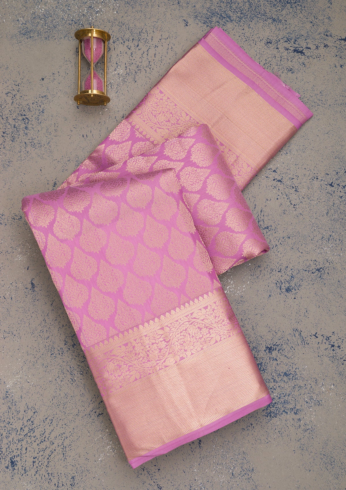 Koskii Mauve Zariwork Pure Silk Saree – Women's
