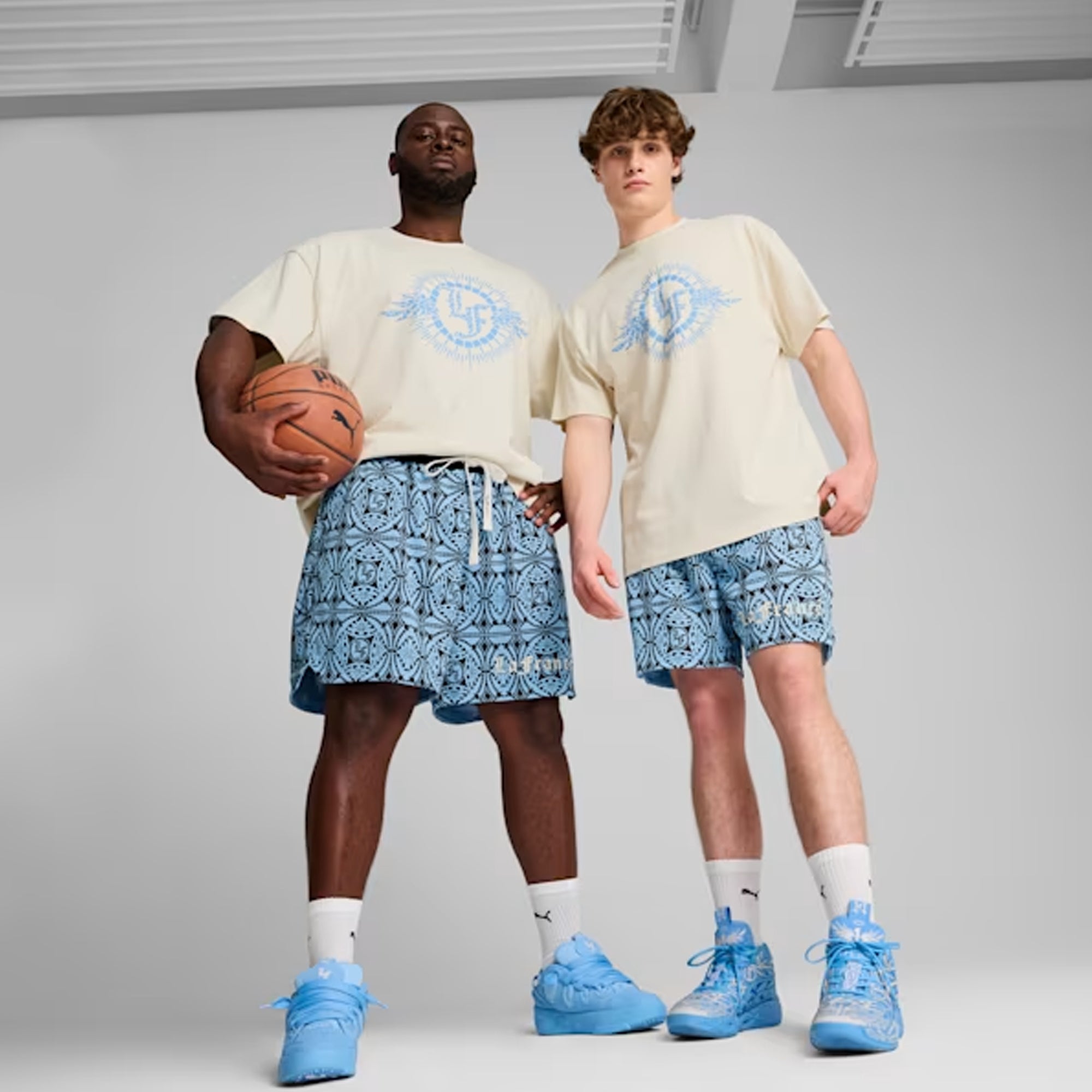 Puma | Hoops X Lf Mosiac Shorts { Team Light Blue - view 6