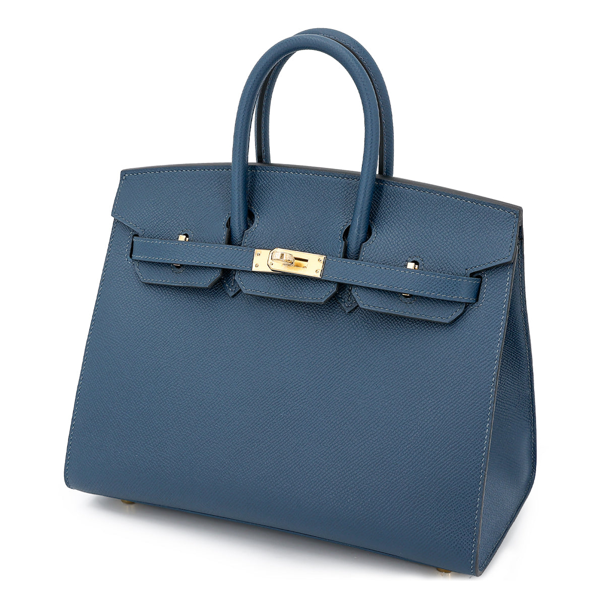 Cop Underdog HERMÈS Birkin 25 Sellier Bleu de Prusse (7P) Epsom Gold hardware - view 2