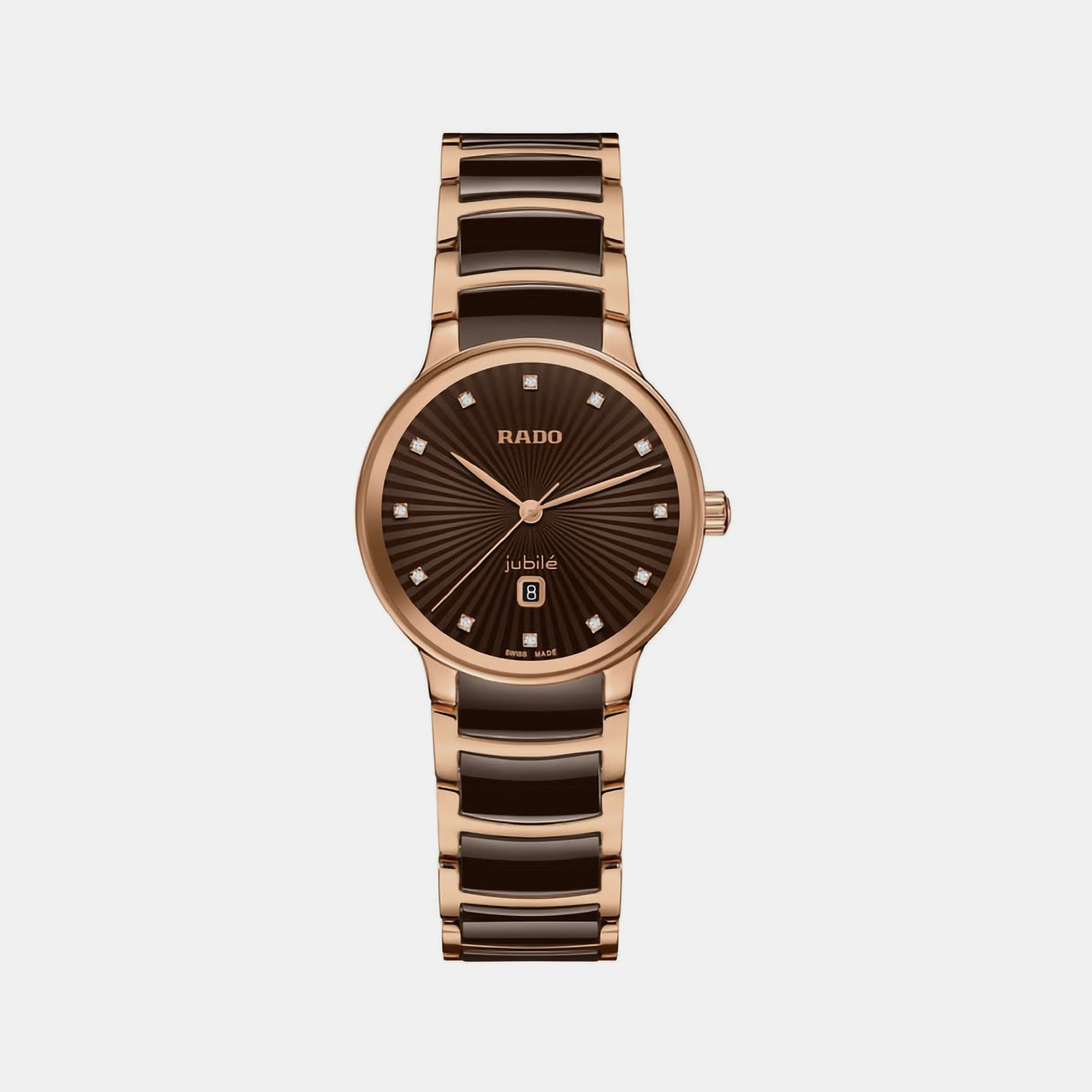 Rado Centrix Women Quartz Brown Dial Chronograph Ceramic Watch R30024732