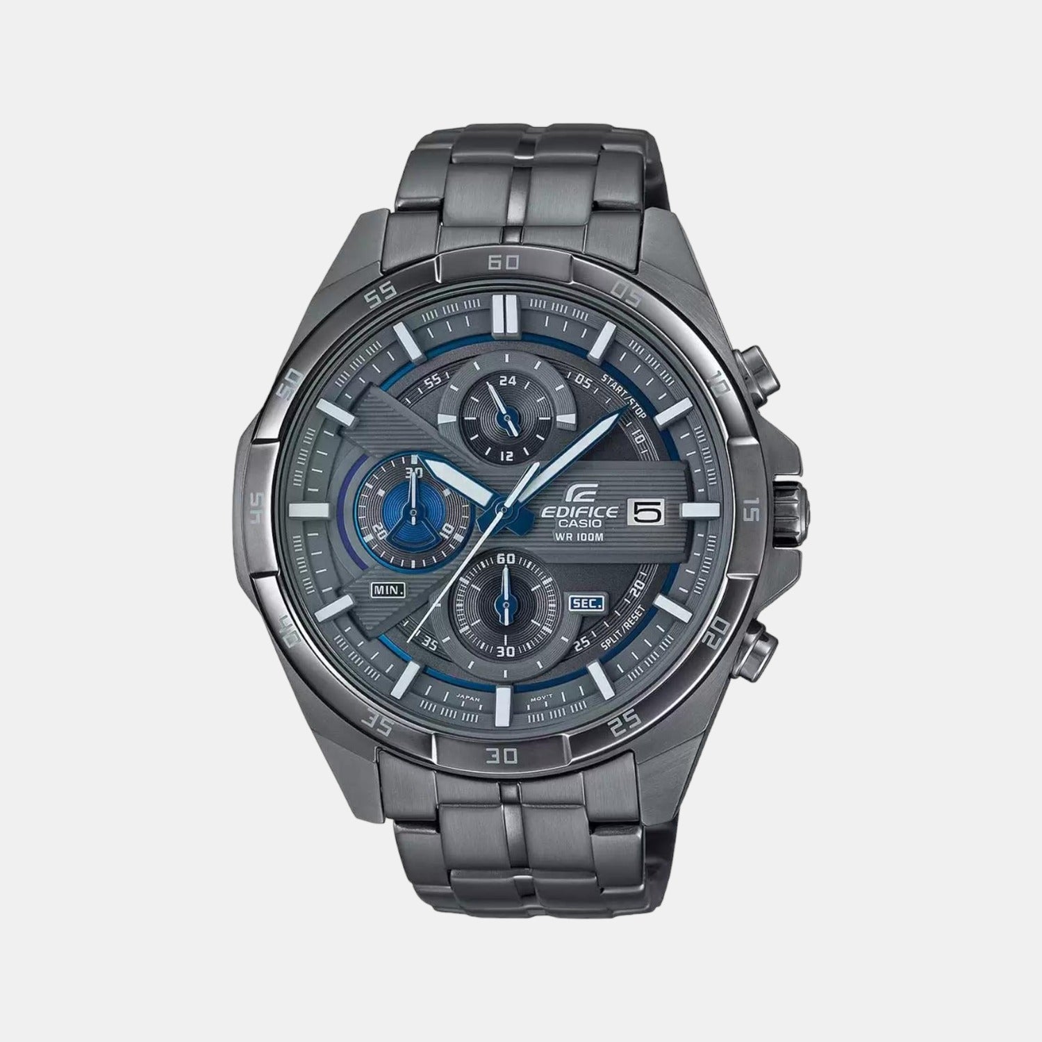 Casio Edifice Men Quartz Grey Dial Chronograph Stainless Steel Watch EX494