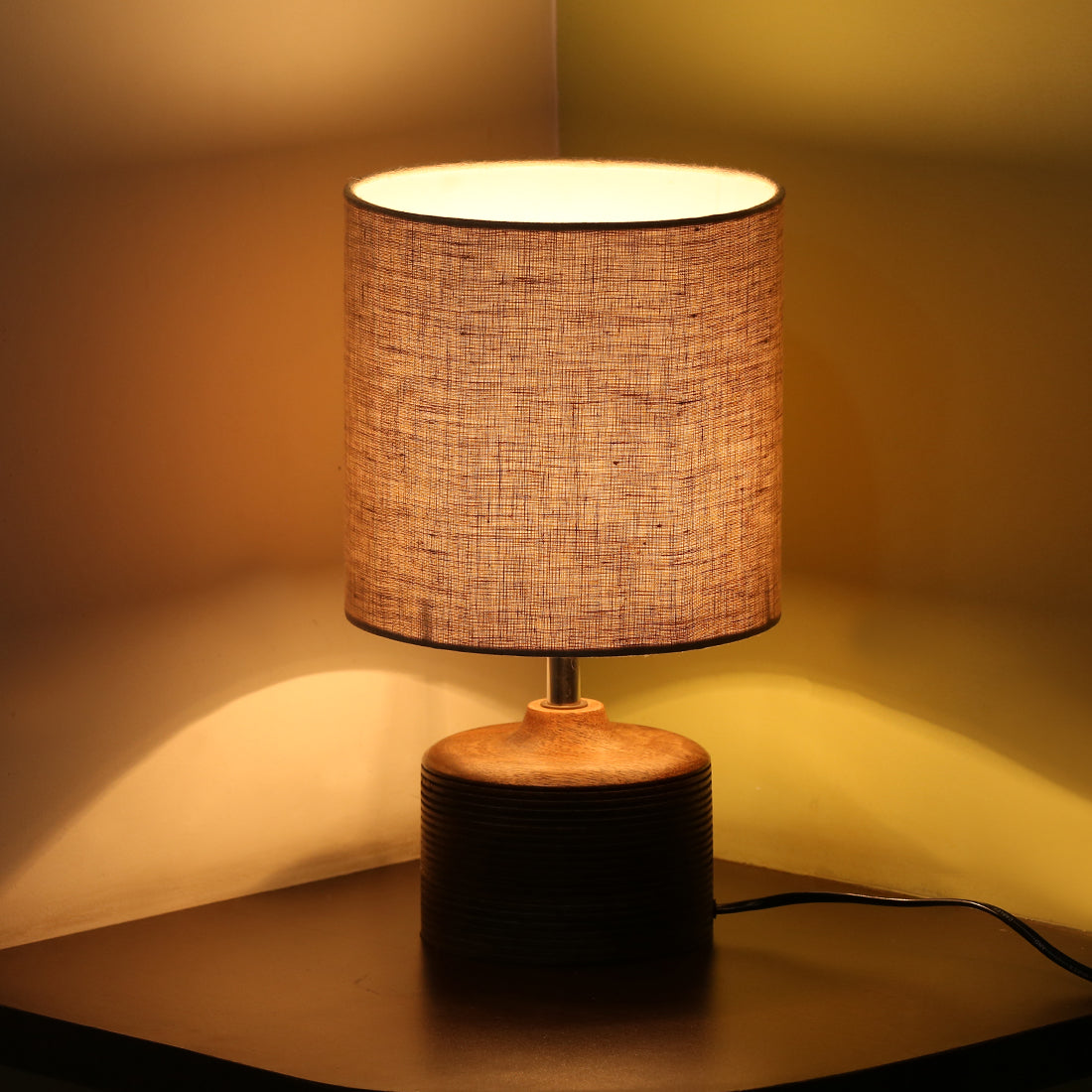 EXCLUSIVELANE 'Starlight' Round Table Lamp In Mango Wood (14 inch) - view 2