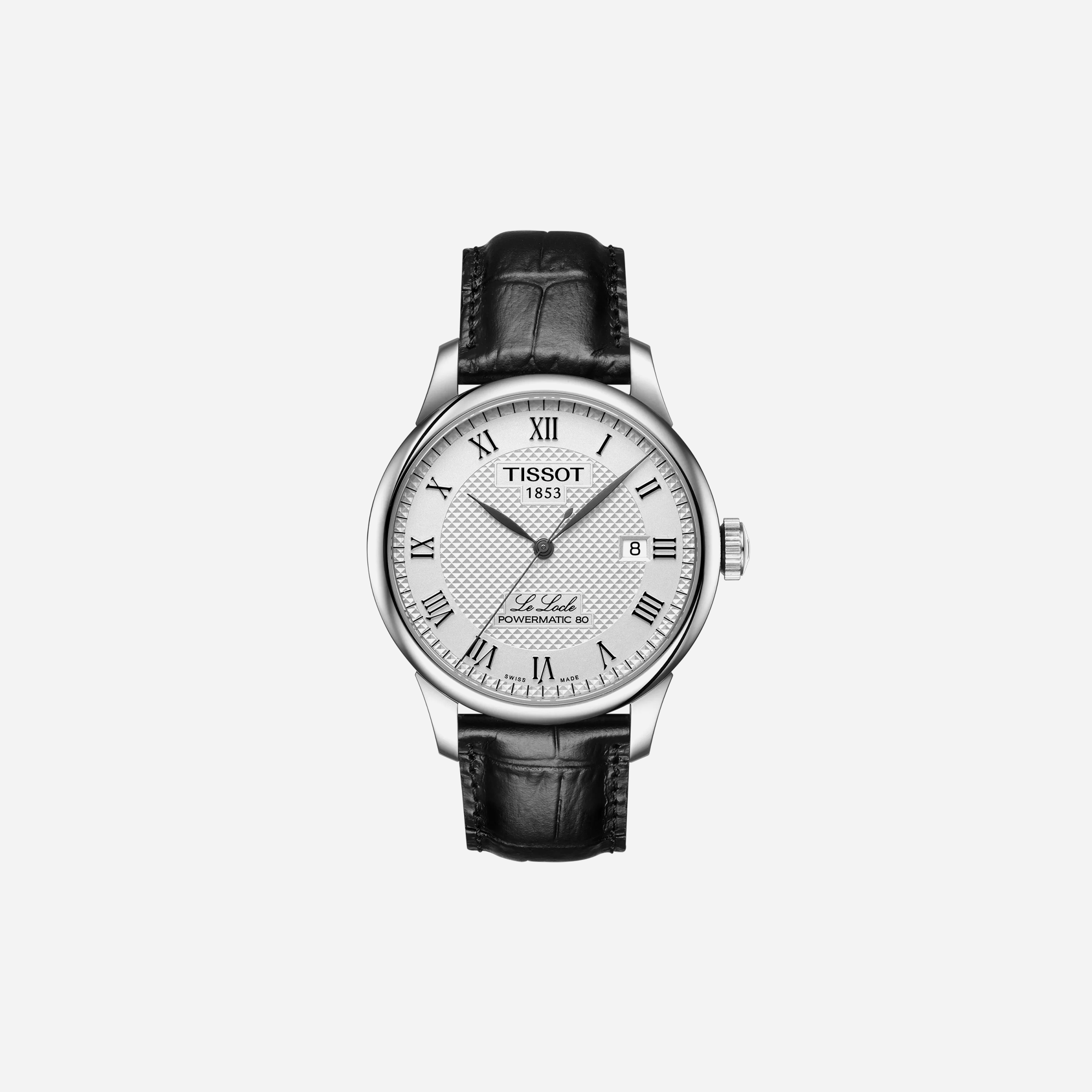 Tissot Le Locle Powermatic 80 Silver Dial Leather Strap 39.3mm