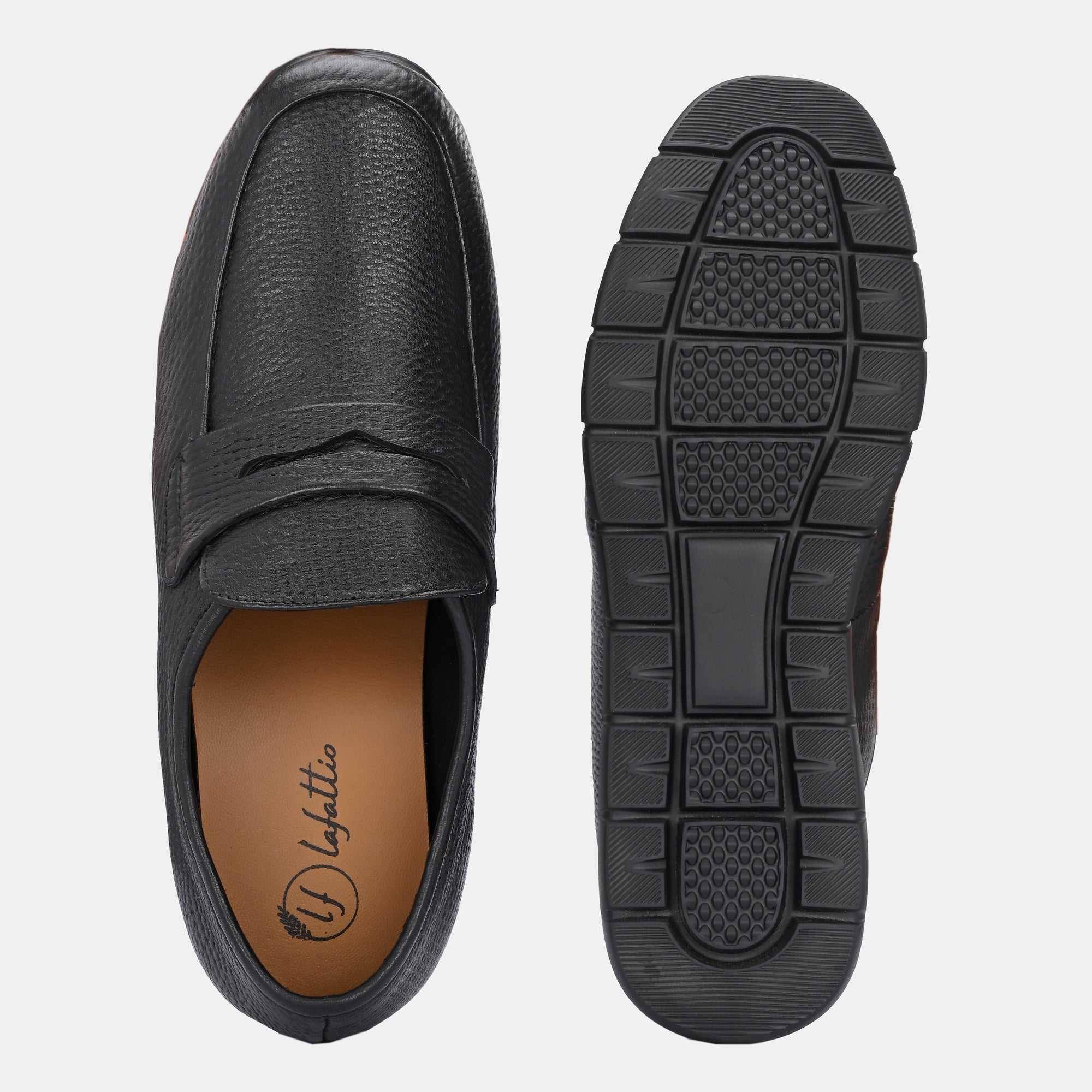 Pashmina Leather Loafers by Lafattio – Black - view 9