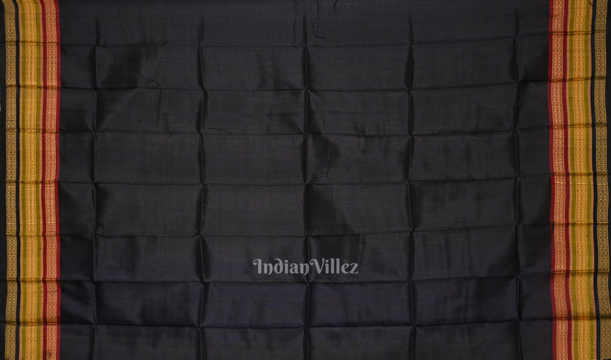 IndianVillèz Royal Blue Nartaki Kathiphera Odisha Ikat Khandua Silk Saree - view 4