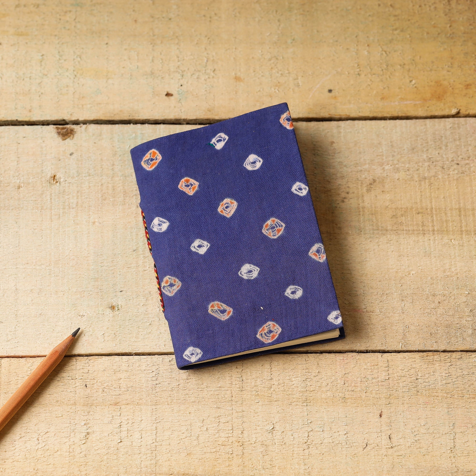 BINDAAS UNLIMITED Blue - Bandhani Cover Handmade Paper Notebook (5 x 3.5 in)
