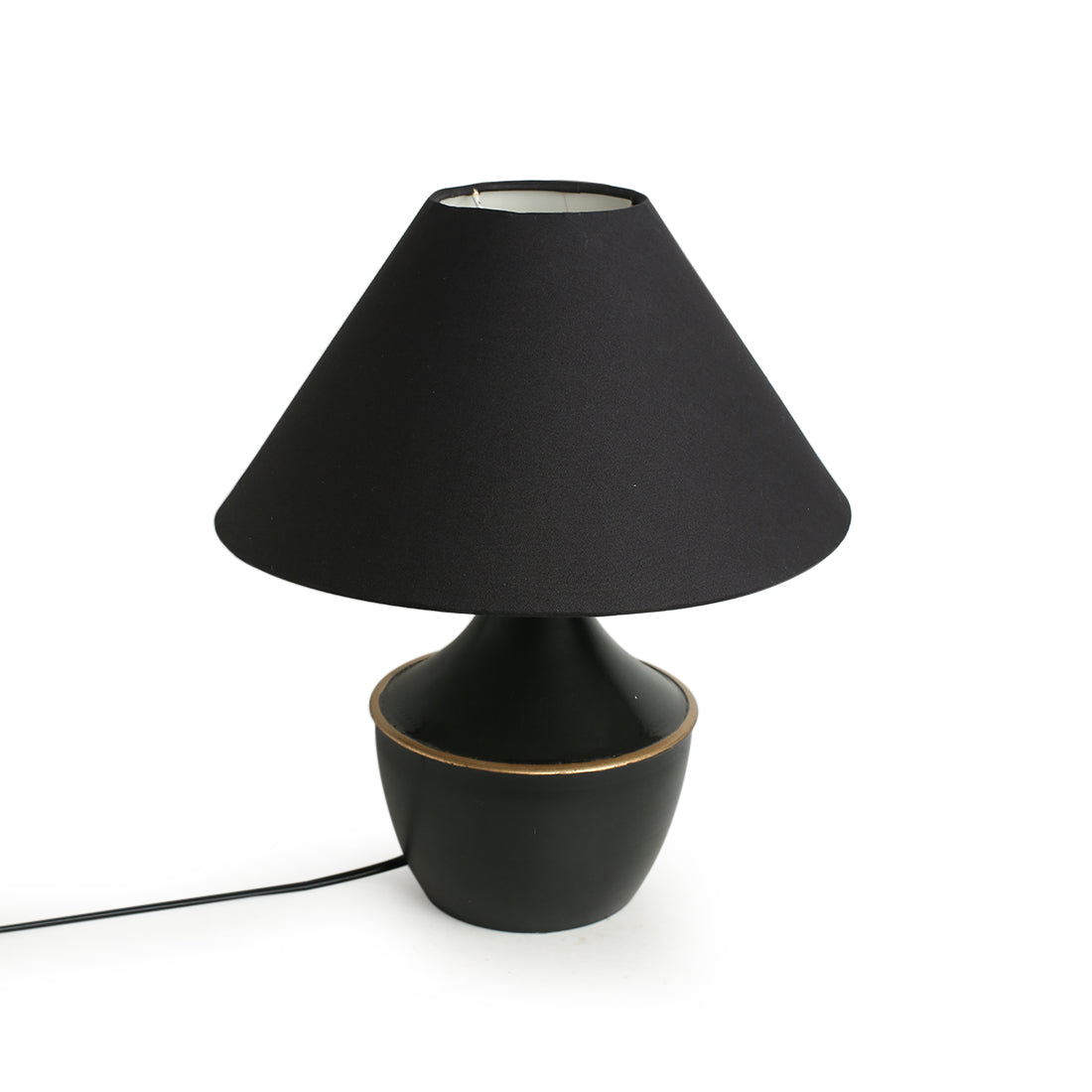EXCLUSIVELANE 'Intriguingly Goth' Handcrafted Table Lamp in Iron (14 Inch, Matte Black) - view 3