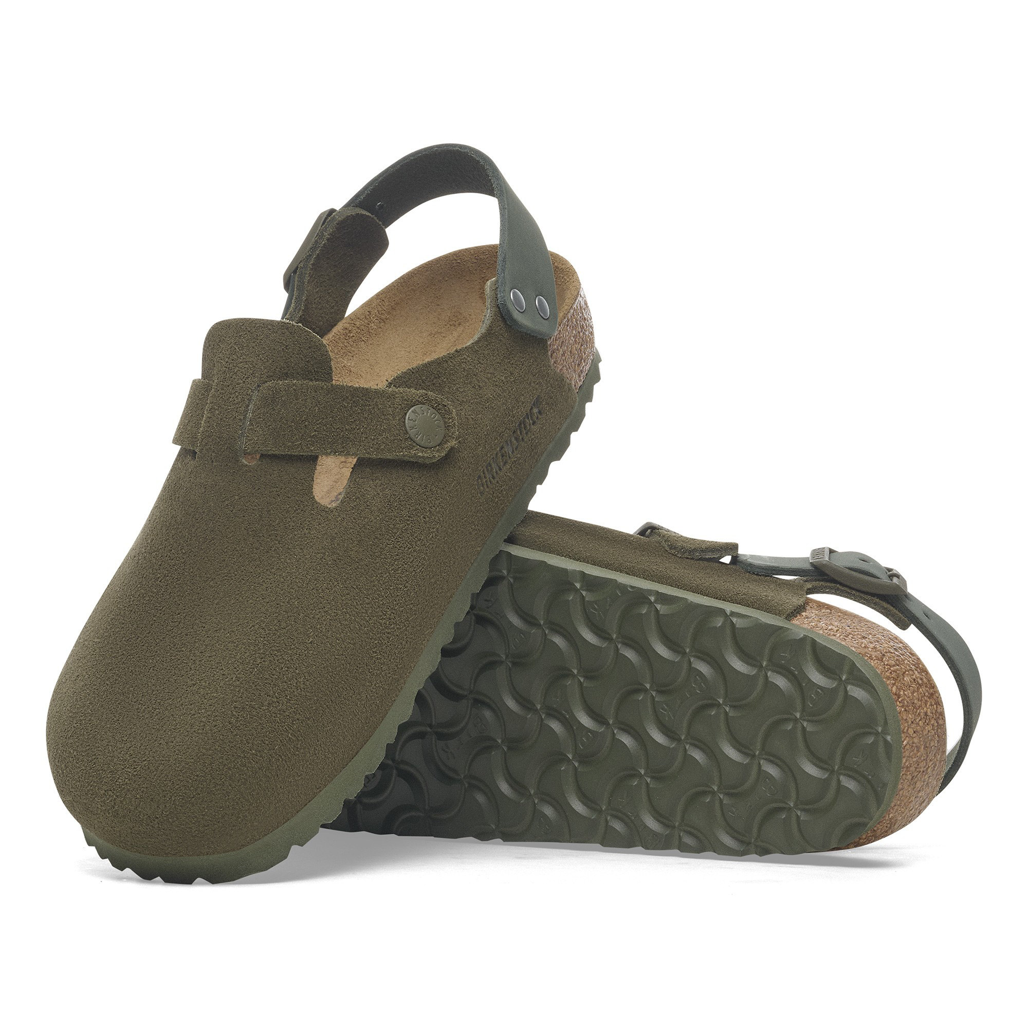 Birkenstock Tokio Suede Leather – Green / Thyme