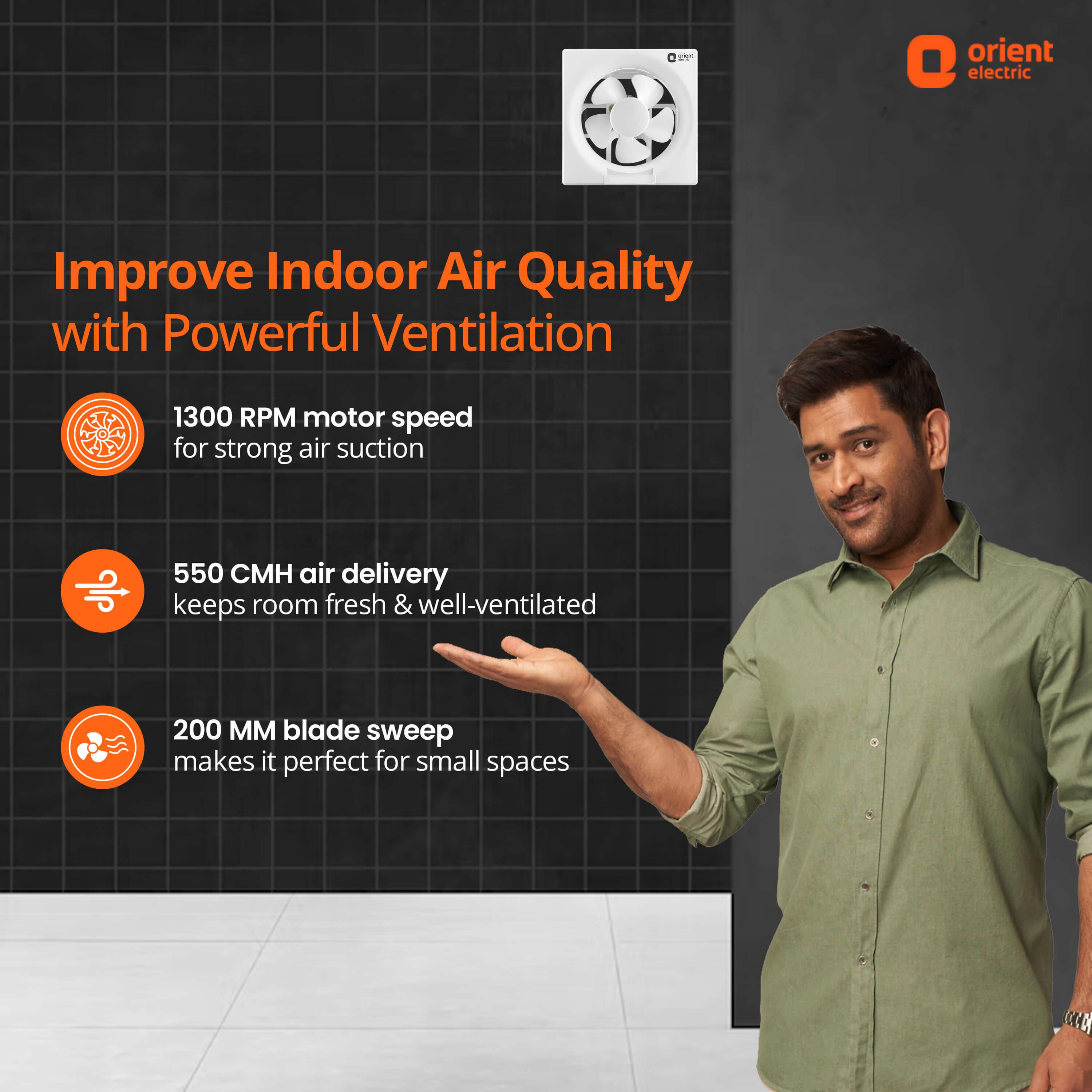 orientelectric Ventilator DX 200mm (7.87 inch) High Speed Exhaust Fan for Kitchen - view 2