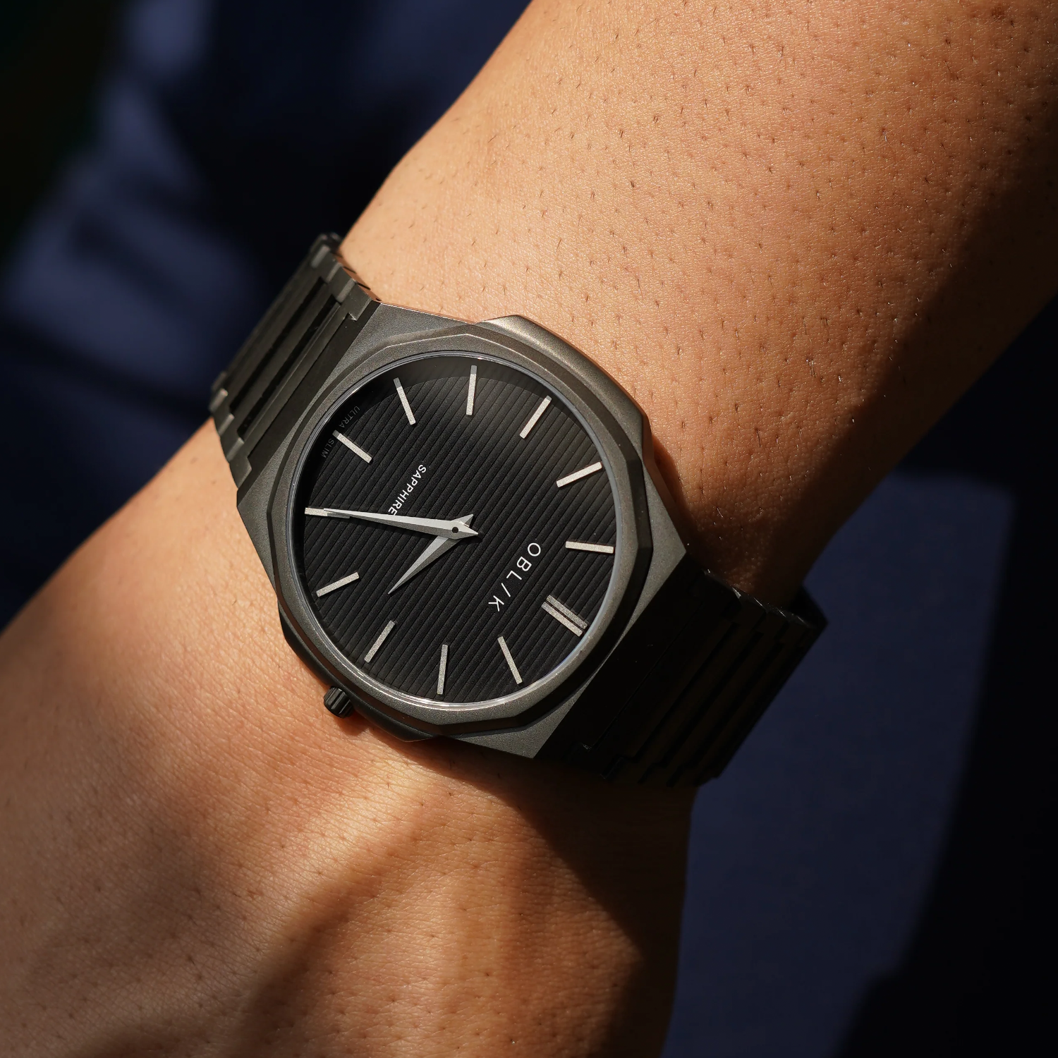 Oblik Blade Men Quartz Gunmetal Dial Analog Stainless Steel Watch - view 5