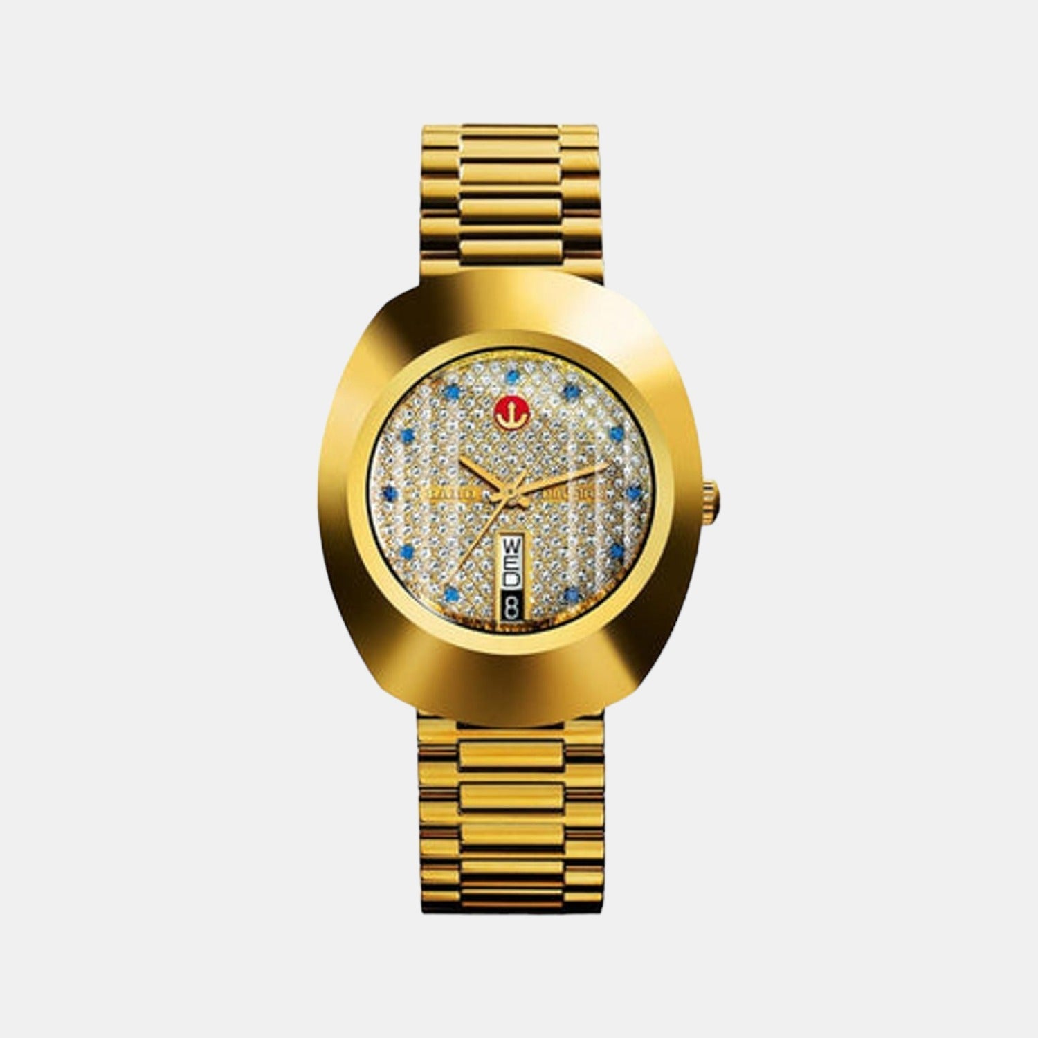 Rado Diastar Men Quartz Gold Dial Analog Stainless Steel Watch R12413313
