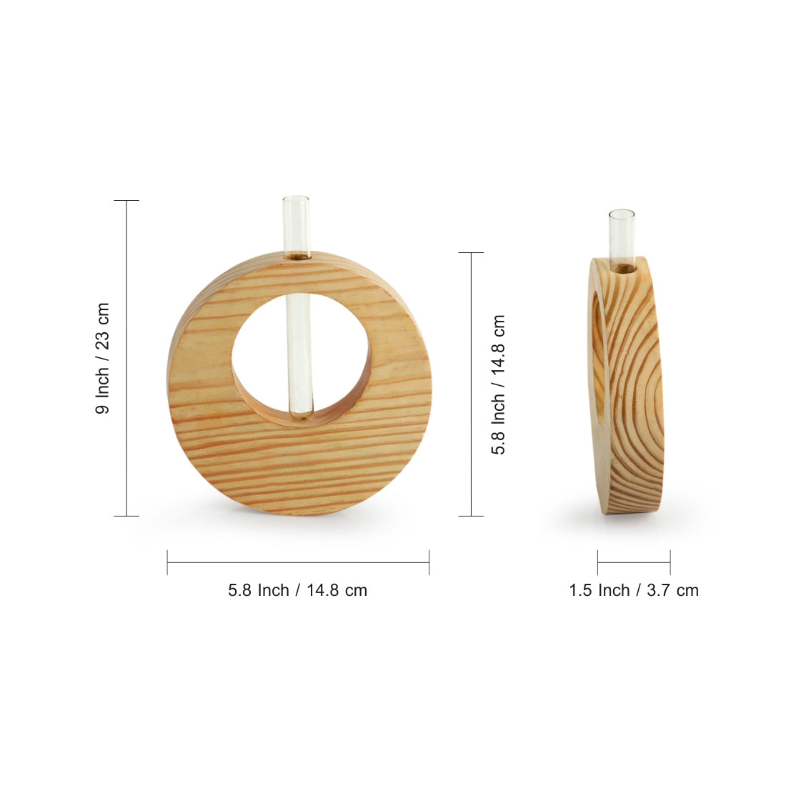 EXCLUSIVELANE 'Pine Ring Glass Garden' Test Tube Table Planter/Vase (9 Inch, Light Brown) - view 6