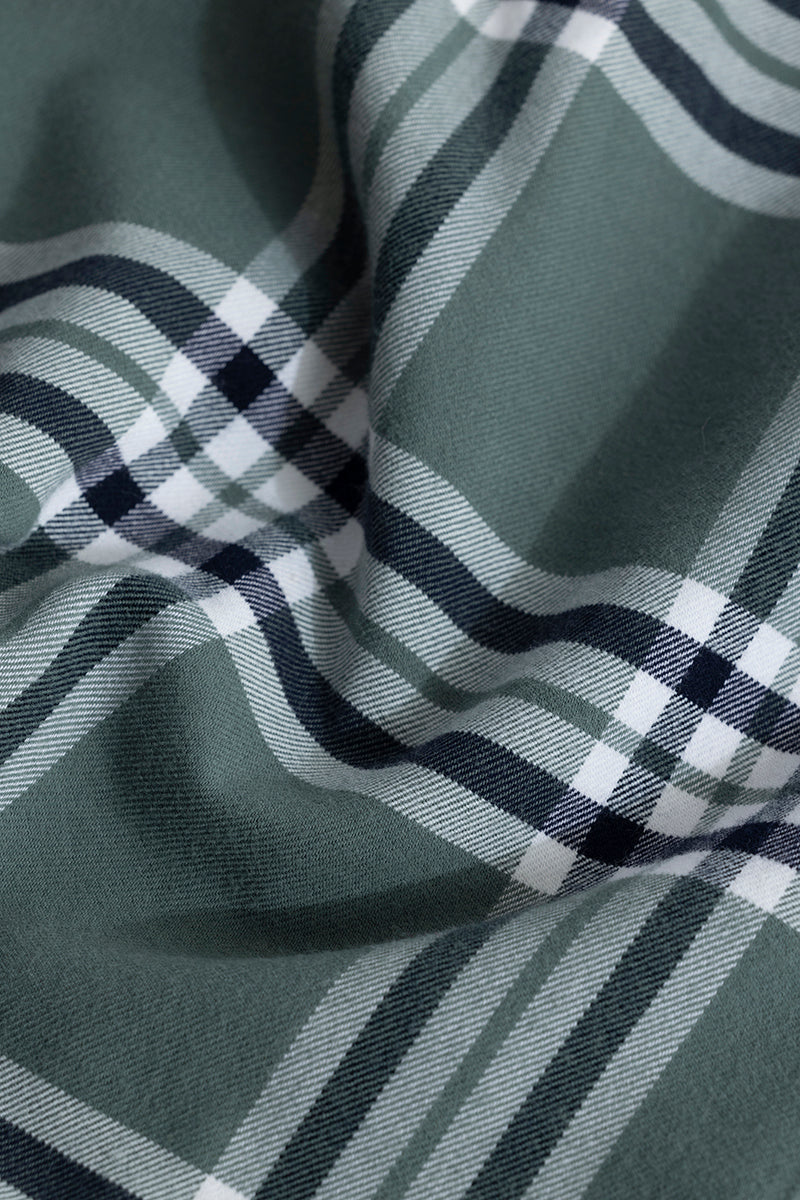 SNITCH Boldsquare Sage Green Checks Shirt - view 8
